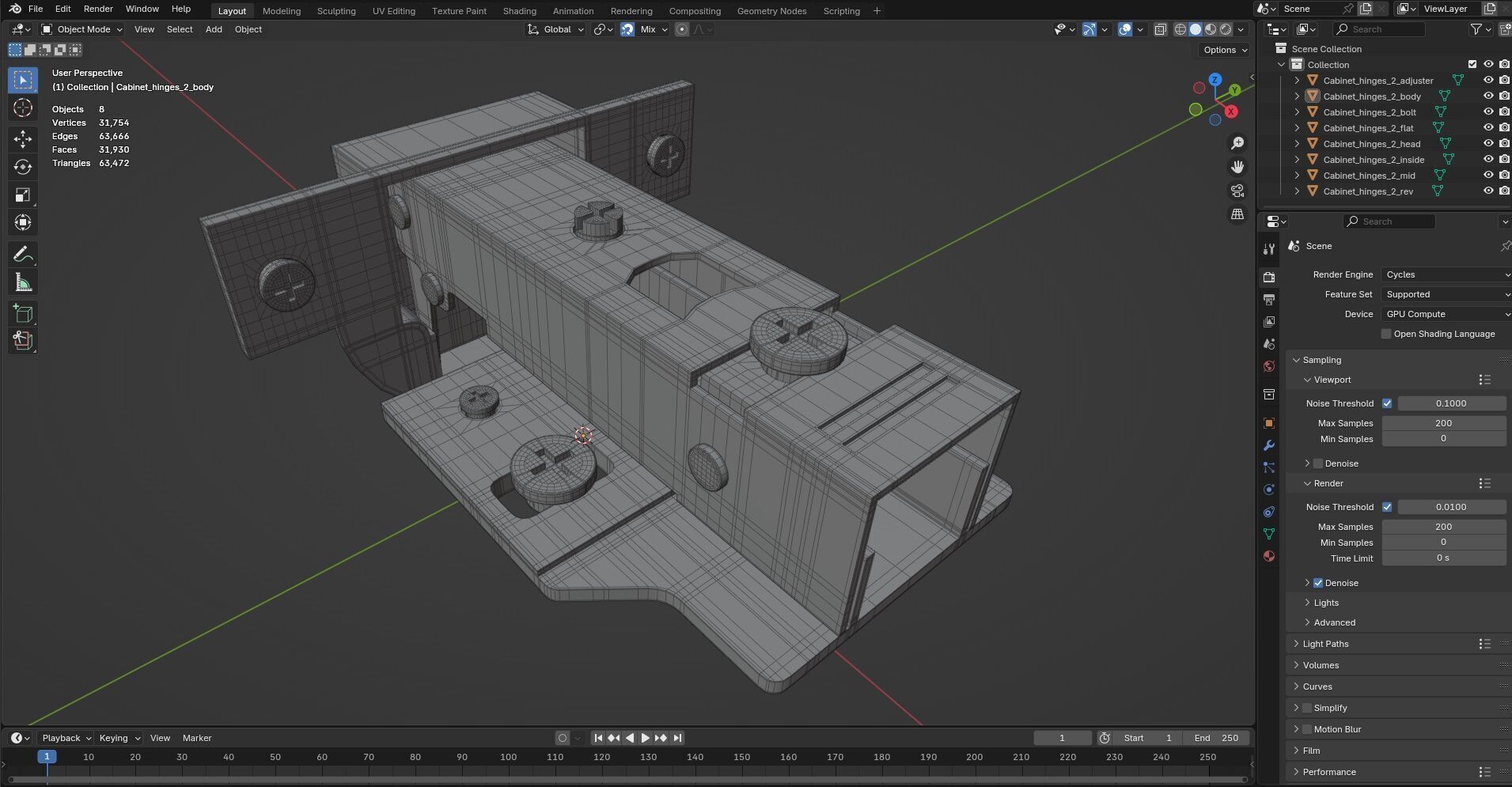Cabinet Hinges CG2 3D model_11