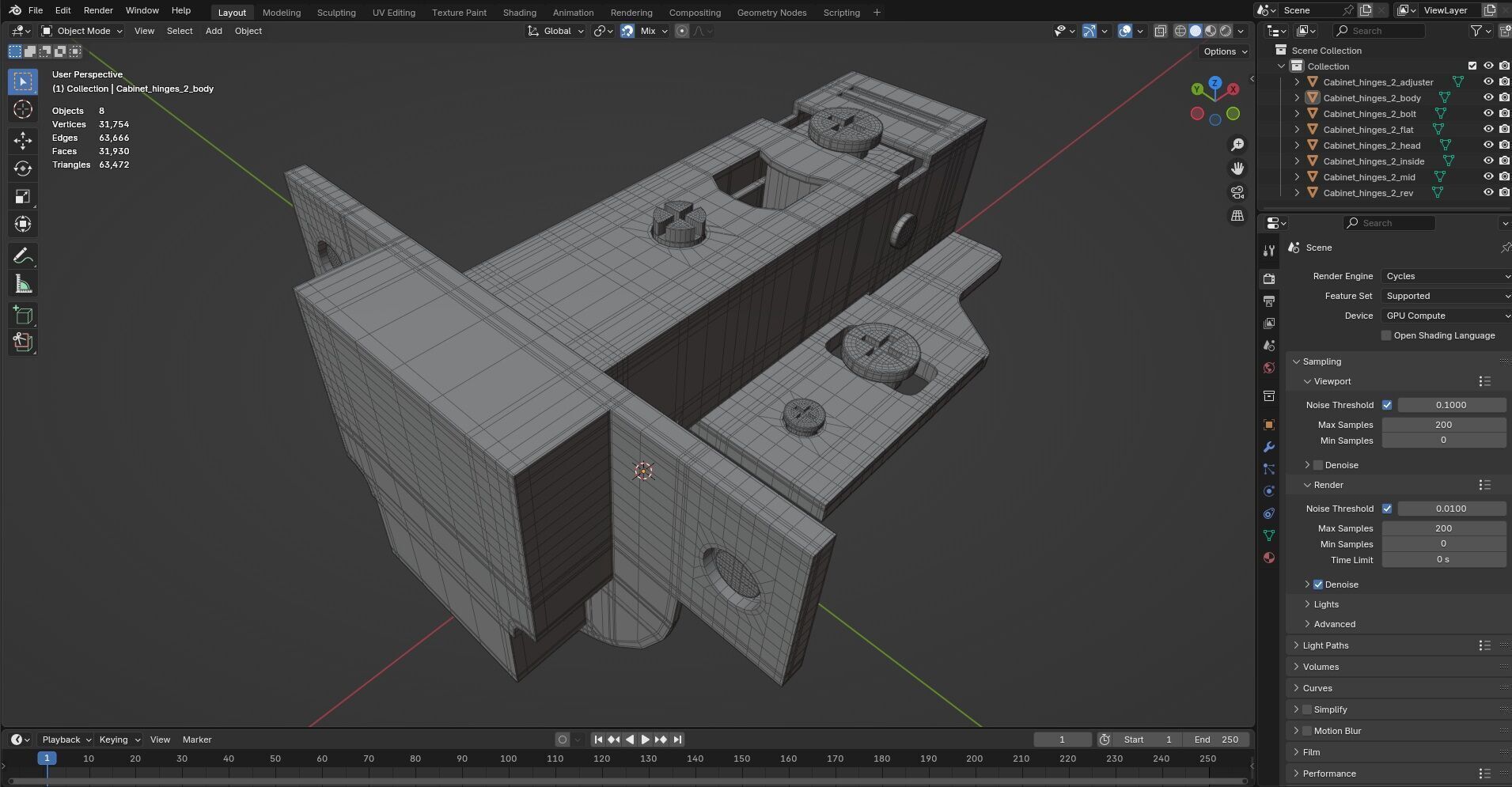 Cabinet Hinges CG2 3D model_12