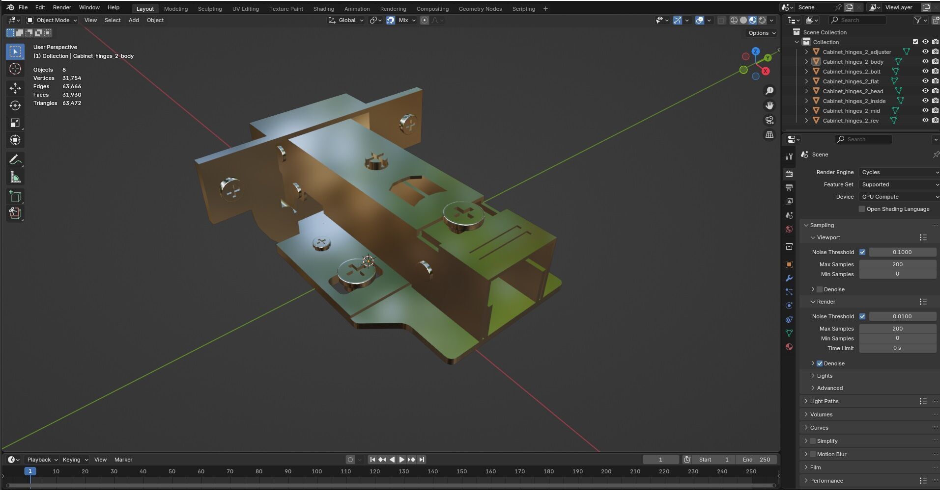 Cabinet Hinges CG2 3D model_14