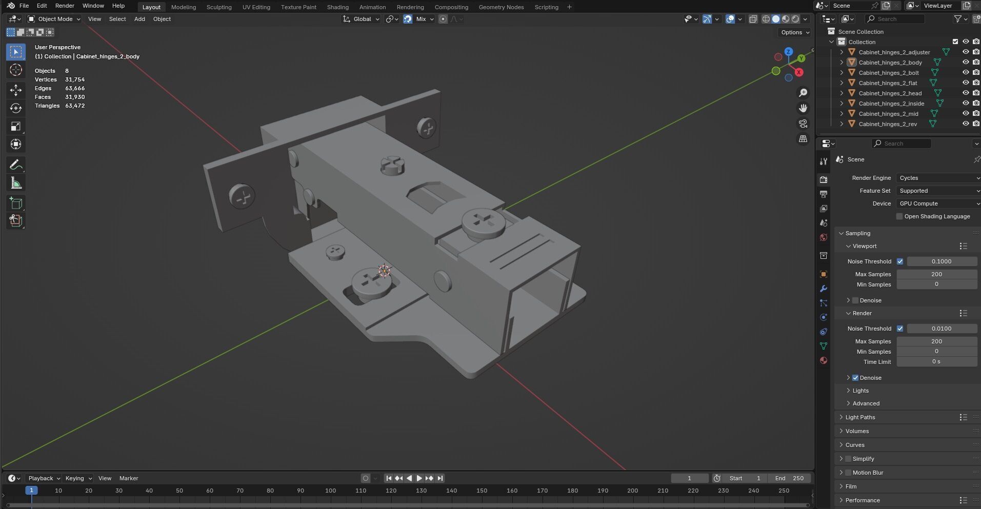 Cabinet Hinges CG2 3D model_13