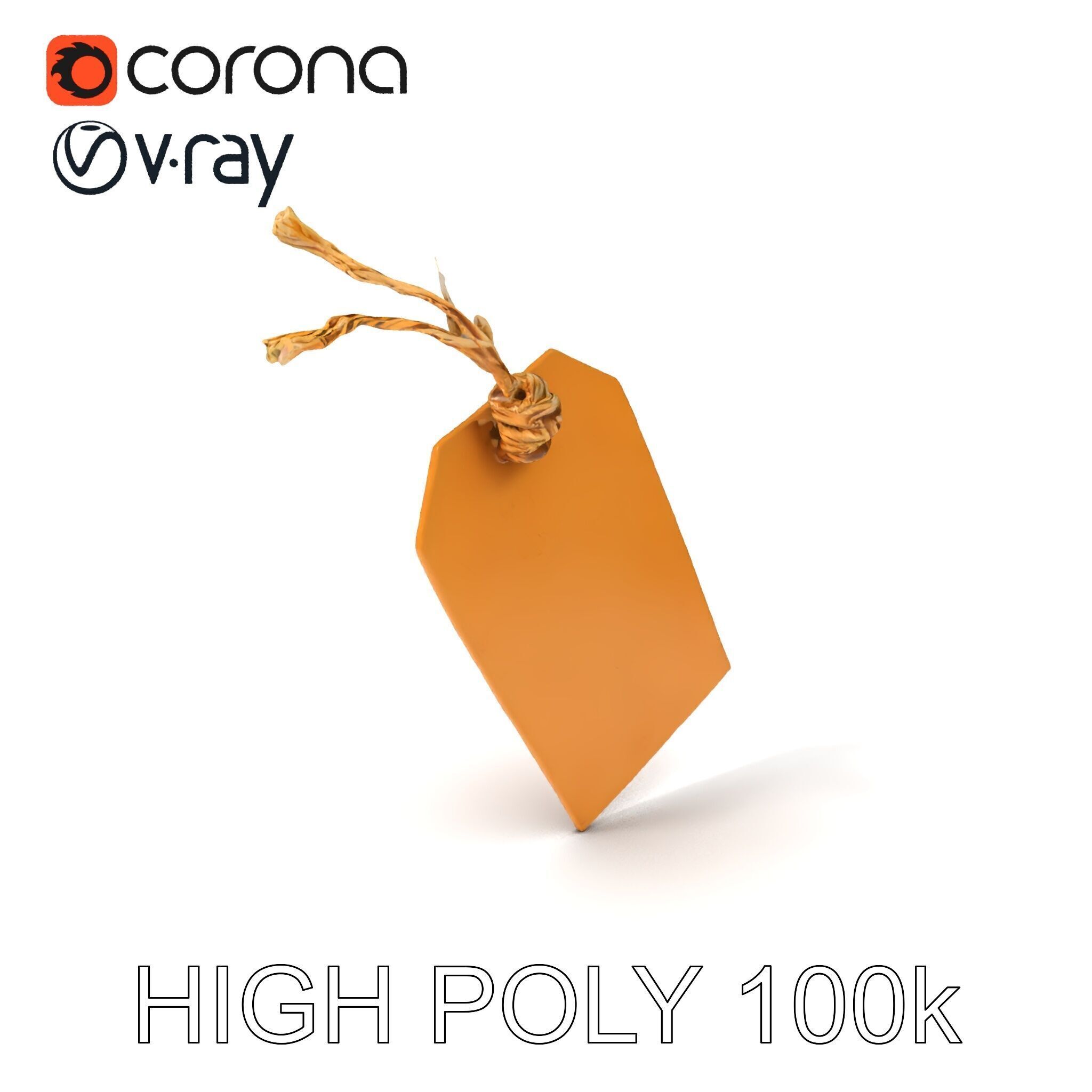 Vintage Paper Tag D Model Pack Texture_3