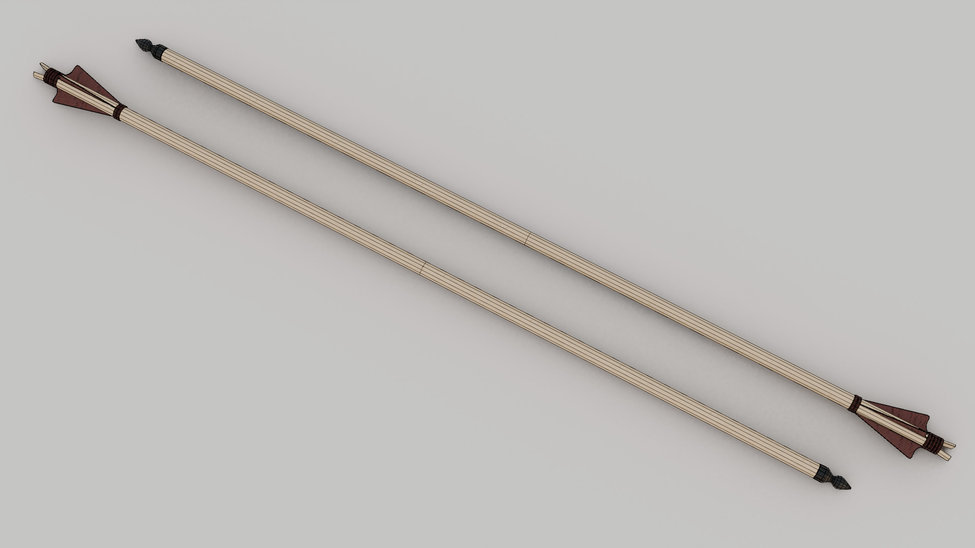 Game Ready Arrow and Bow Weapons Package v1 - 6 Assets Low-poly 3D model_22