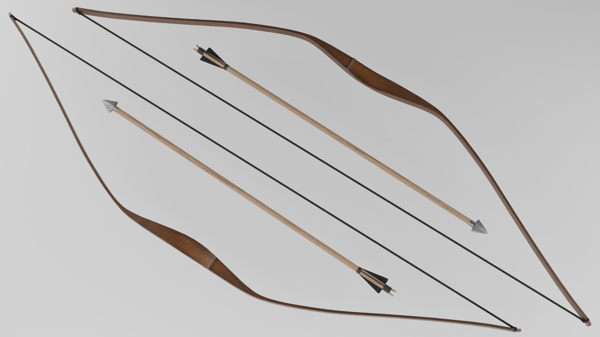 Game Ready Arrow and Bow Weapons Package v1 - 6 Assets Low-poly 3D model_13