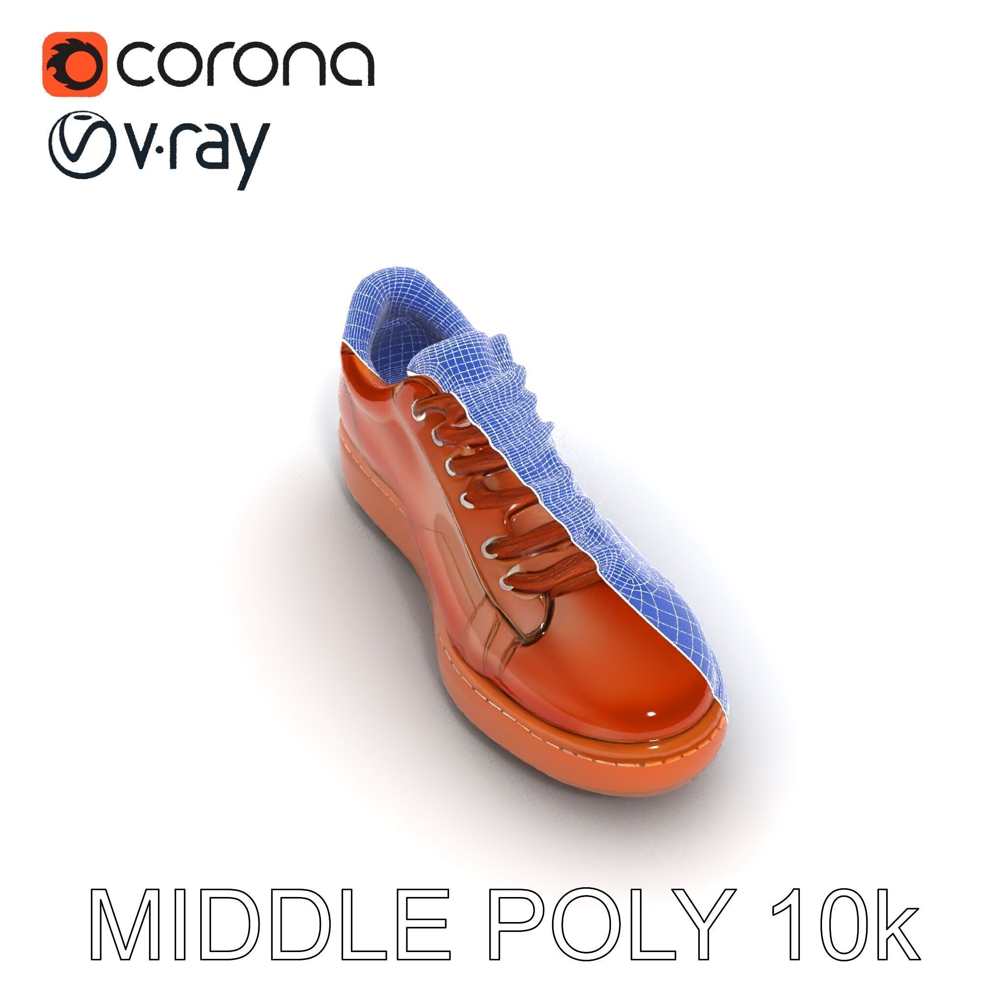 Casual Leather Sneaker D Model Pack Low-poly 3D model_6