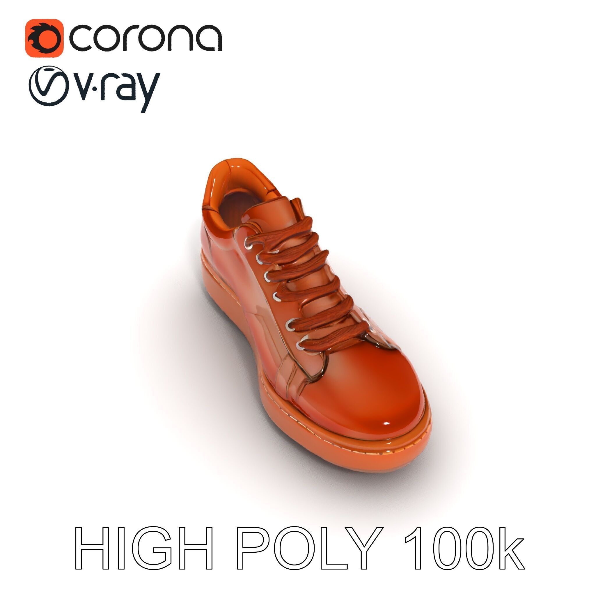 Casual Leather Sneaker D Model Pack Low-poly 3D model_35