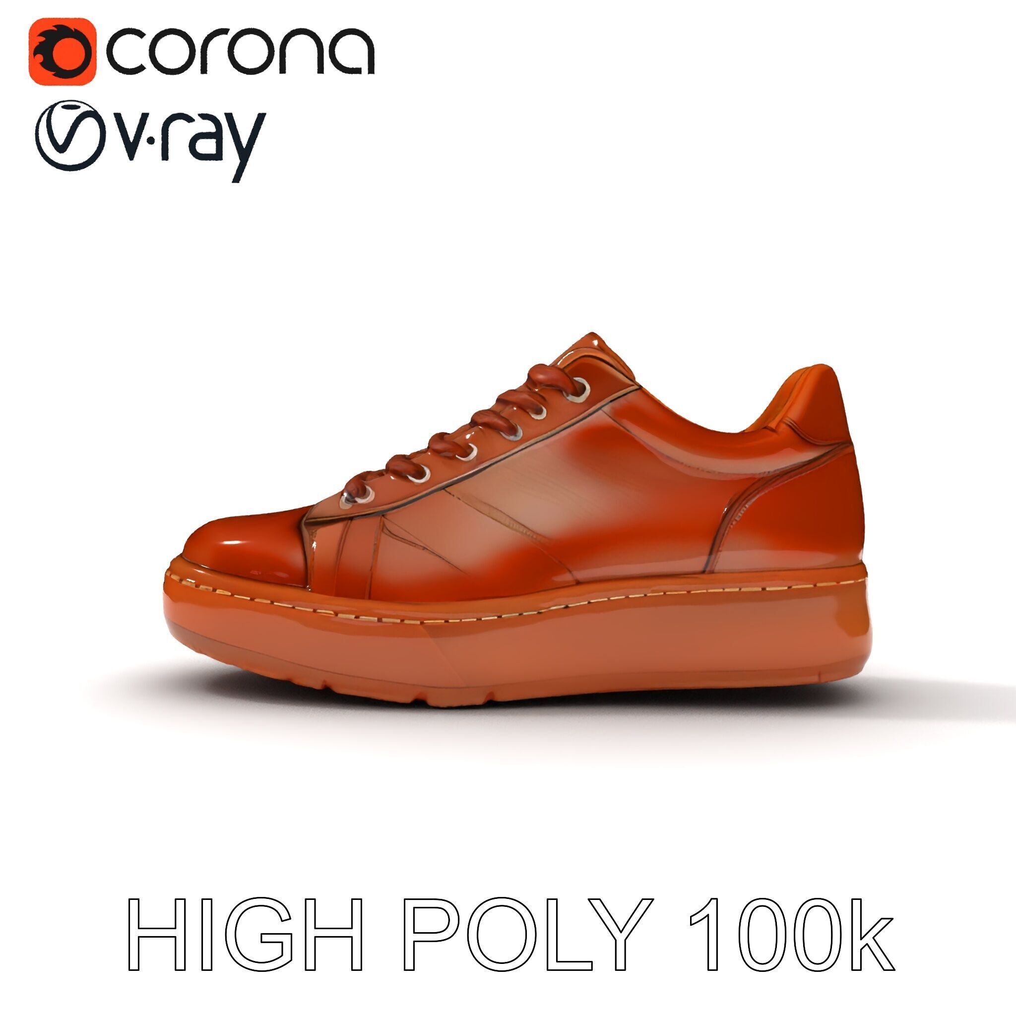 Casual Leather Sneaker D Model Pack Low-poly 3D model_19