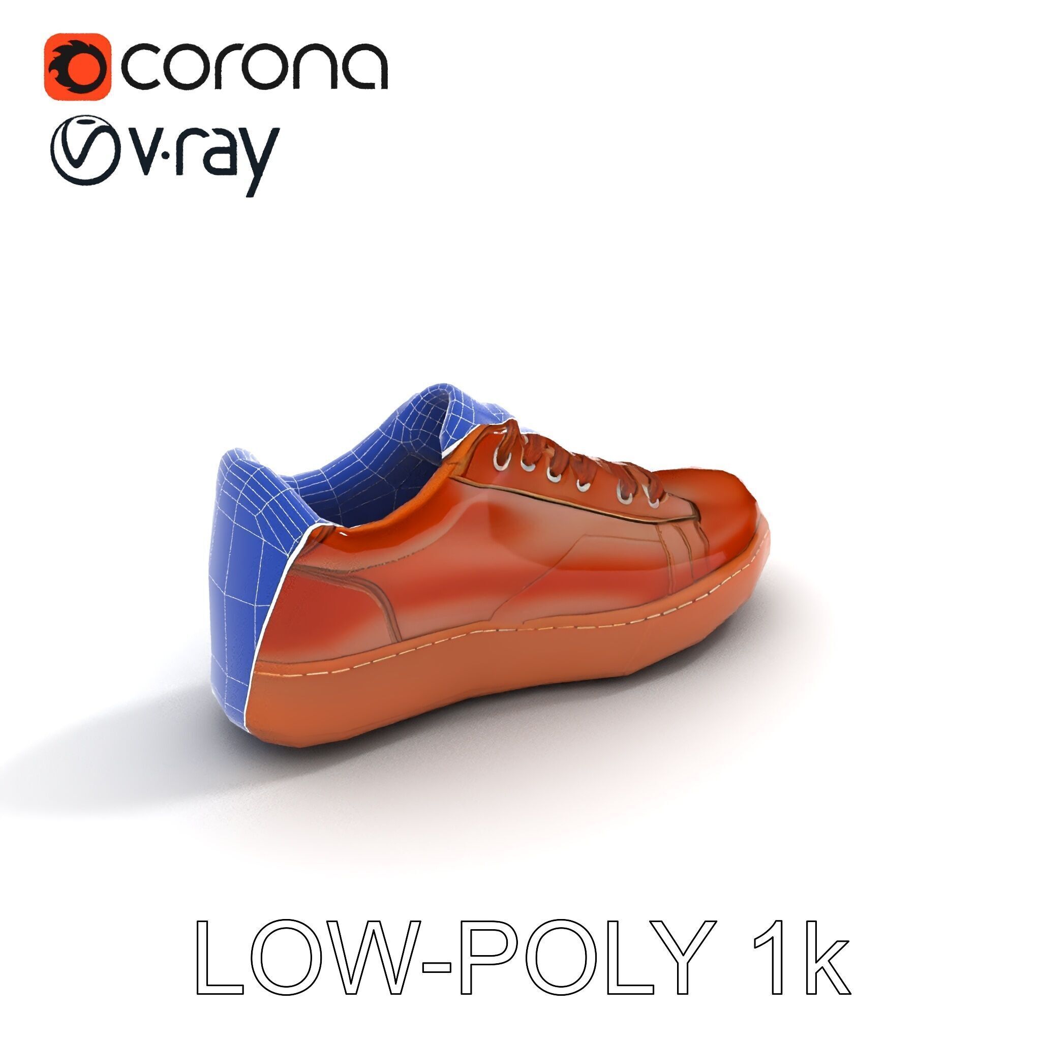 Casual Leather Sneaker D Model Pack Low-poly 3D model_9