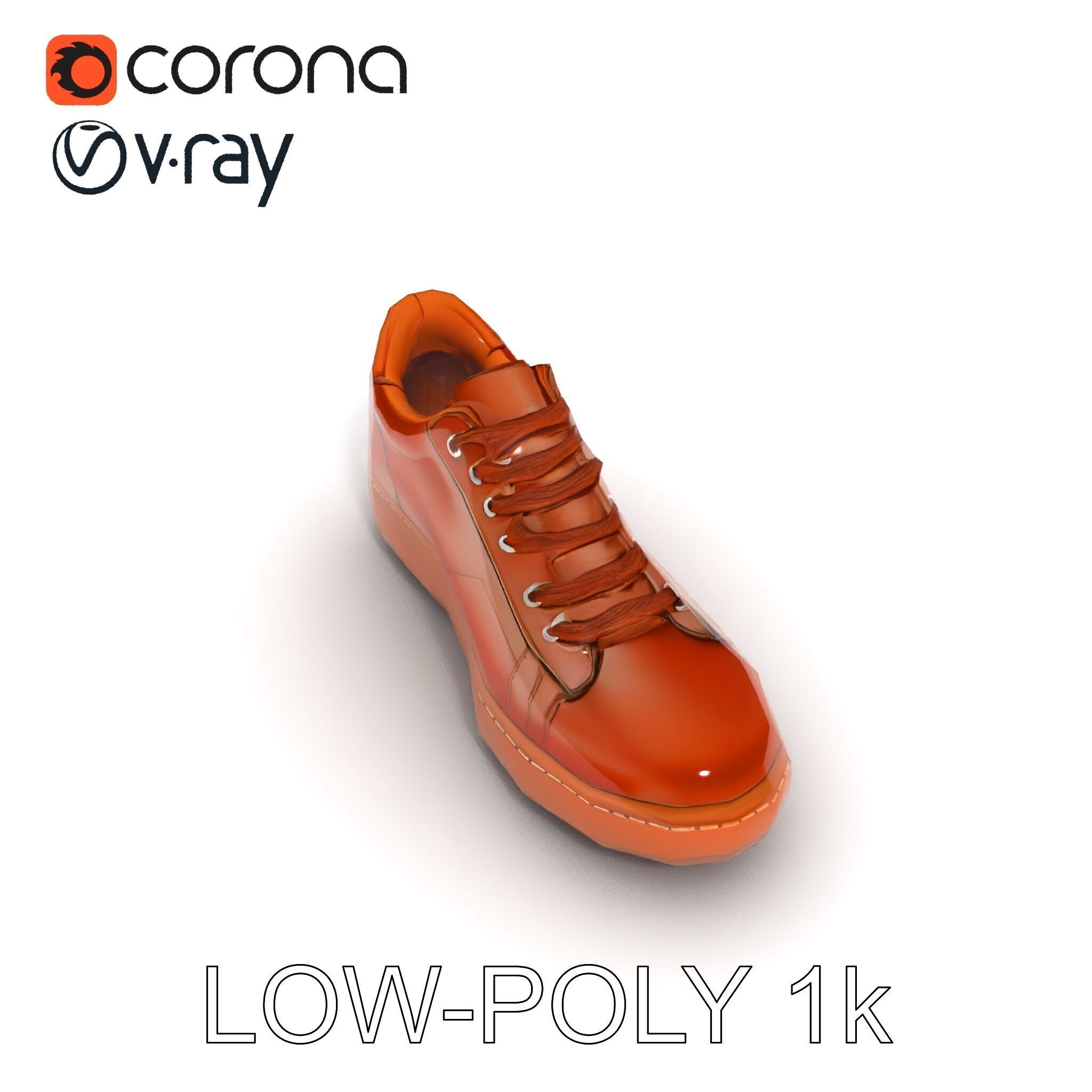 Casual Leather Sneaker D Model Pack Low-poly 3D model_13