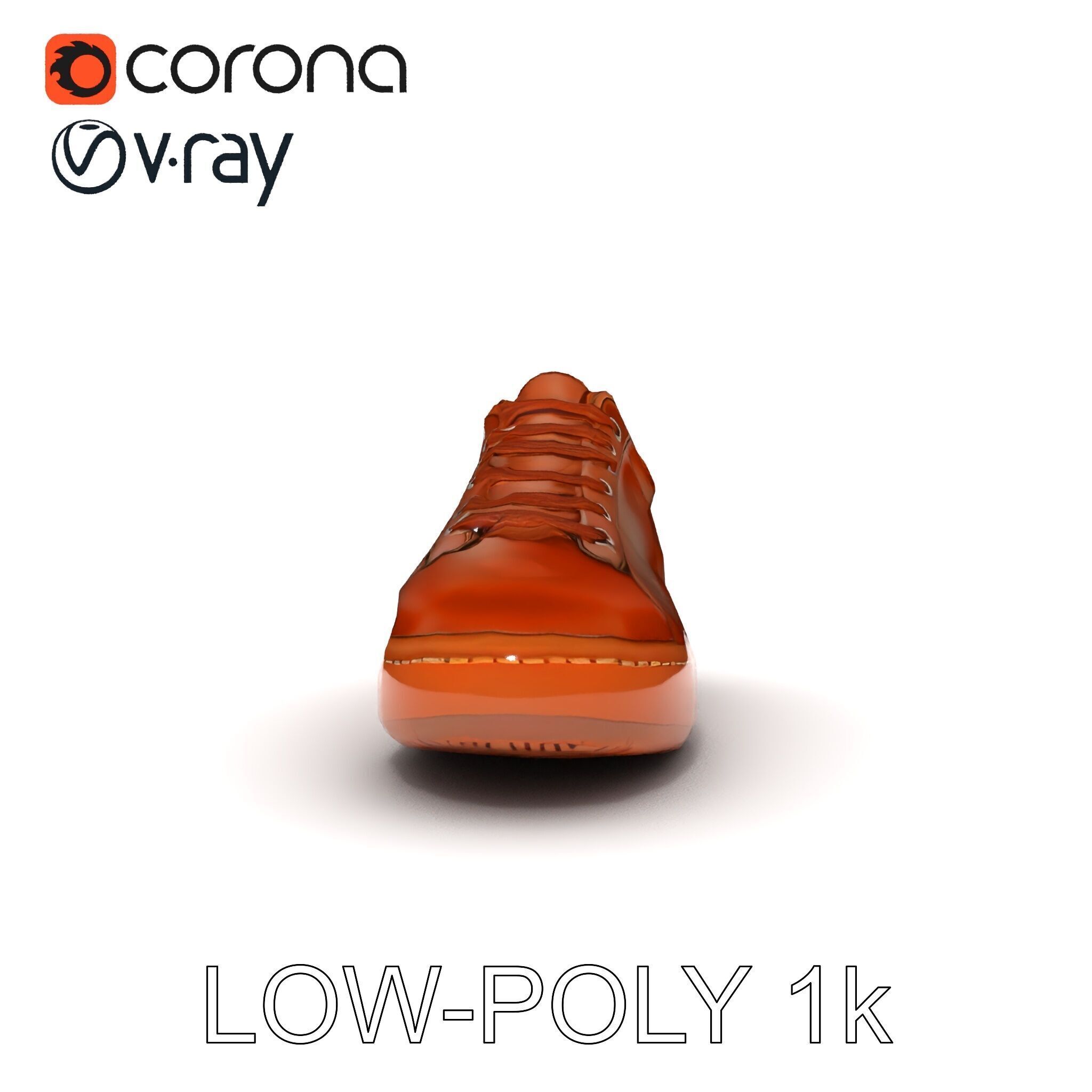 Casual Leather Sneaker D Model Pack Low-poly 3D model_7