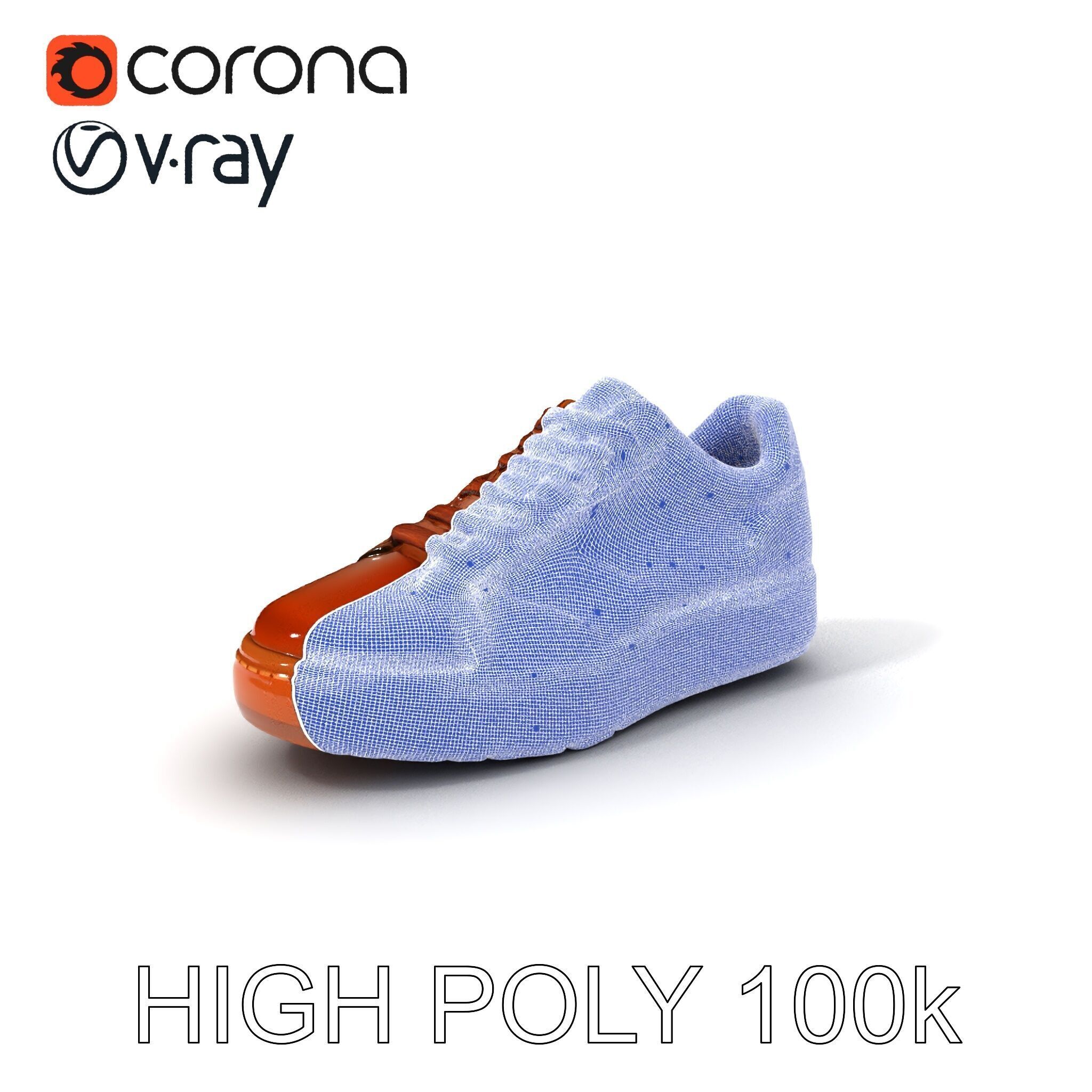 Casual Leather Sneaker D Model Pack Low-poly 3D model_4