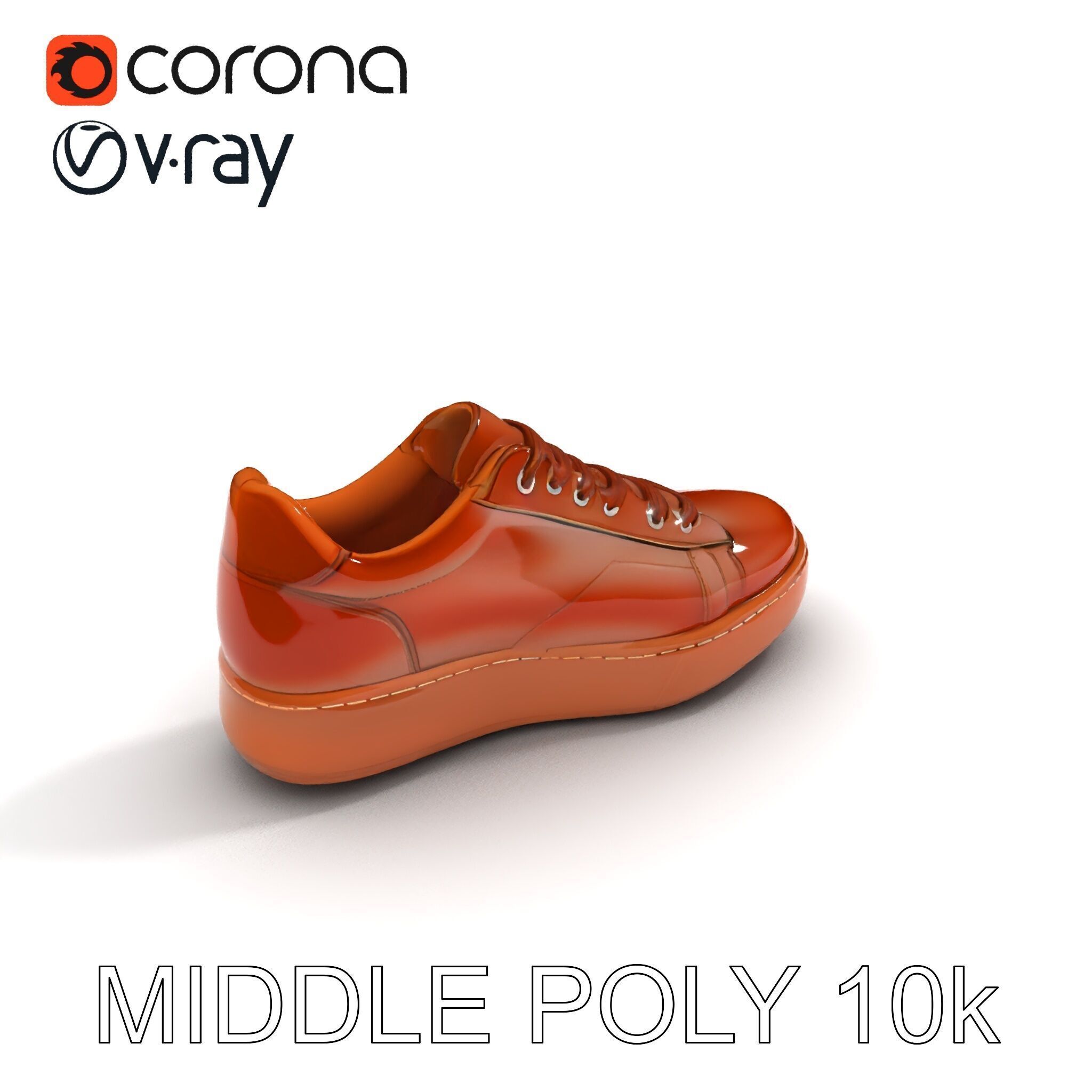 Casual Leather Sneaker D Model Pack Low-poly 3D model_10