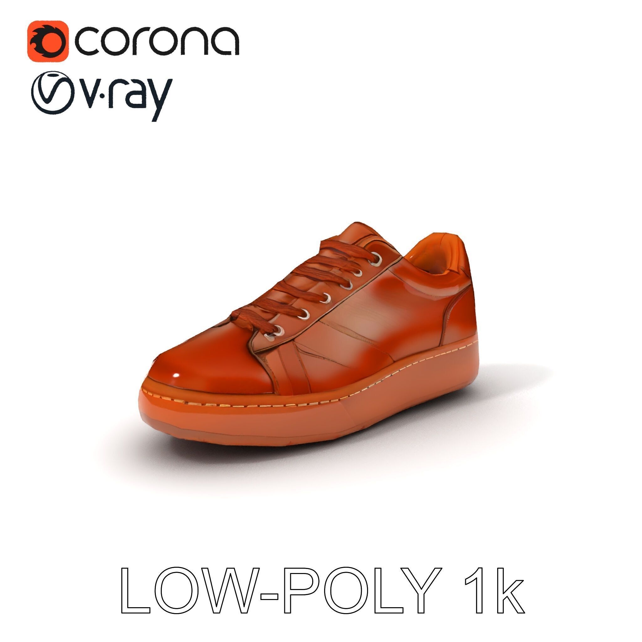 Casual Leather Sneaker D Model Pack Low-poly 3D model_21