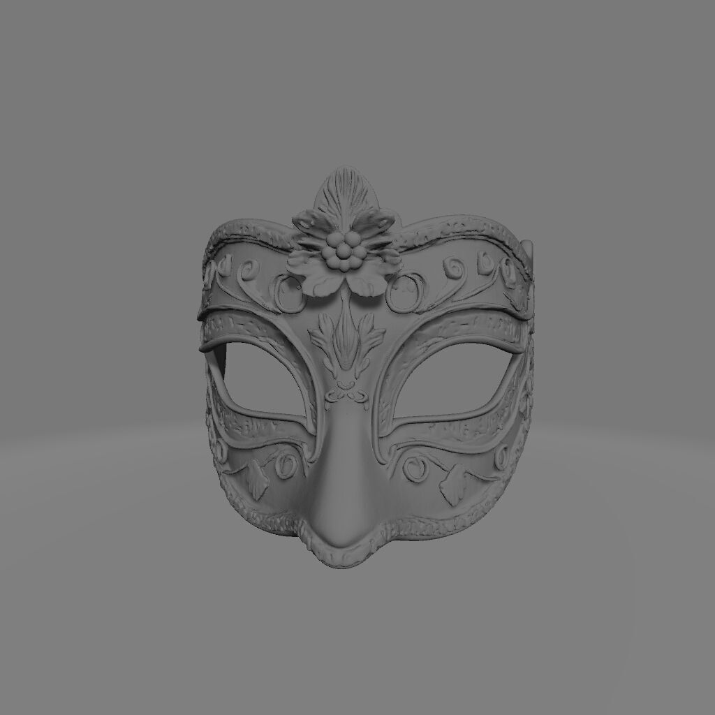 Venetian Carnival Mask  Ornate Decorative   3D print model_3