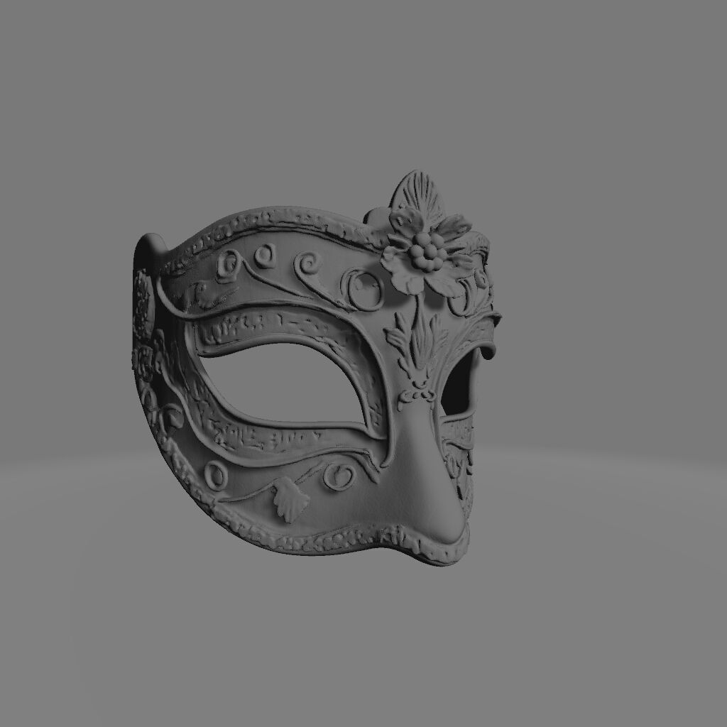Venetian Carnival Mask  Ornate Decorative   3D print model_1