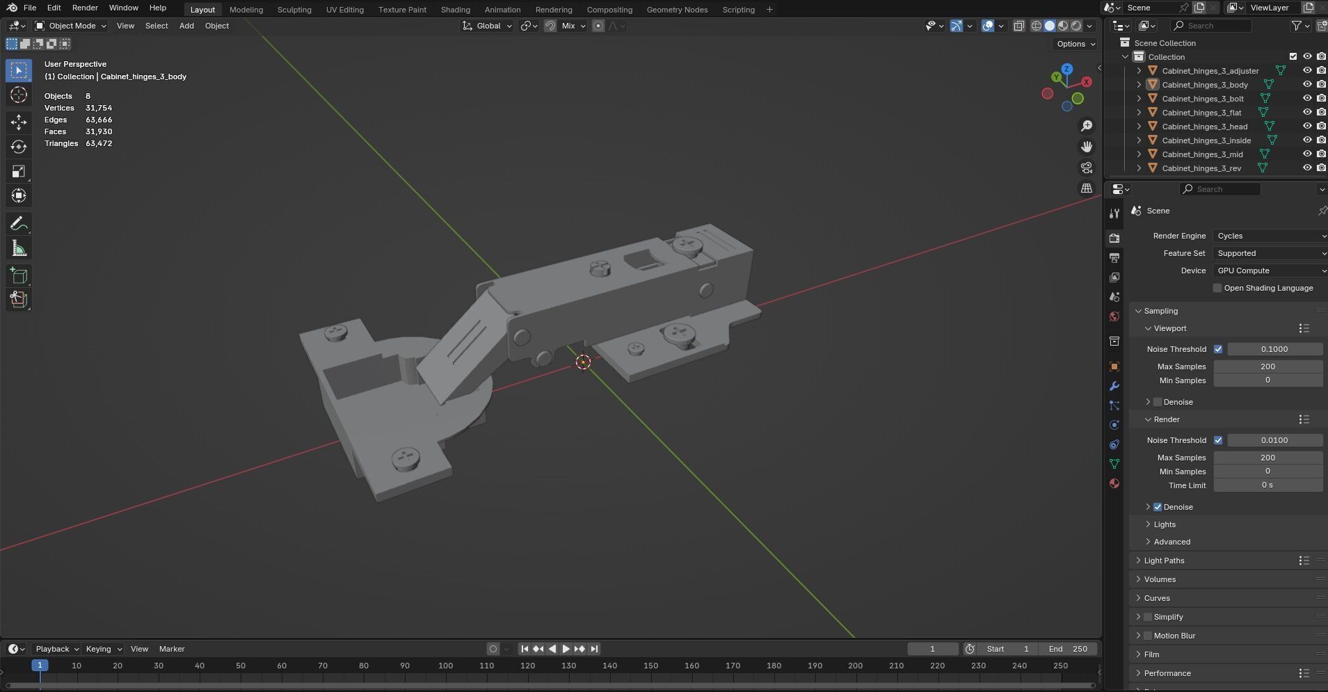 Cabinet Hinges CG3 3D model_13