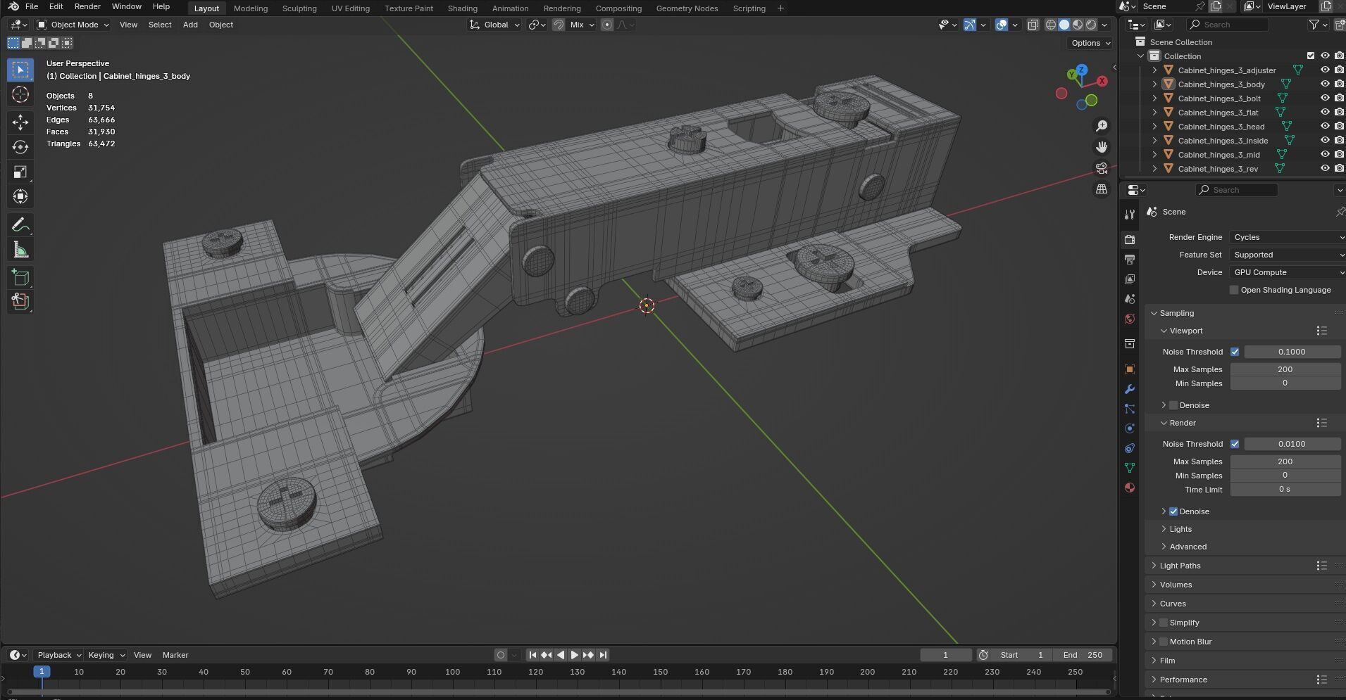 Cabinet Hinges CG3 3D model_11