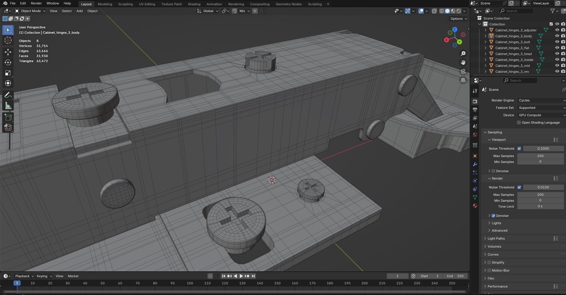 Cabinet Hinges CG3 3D model_12
