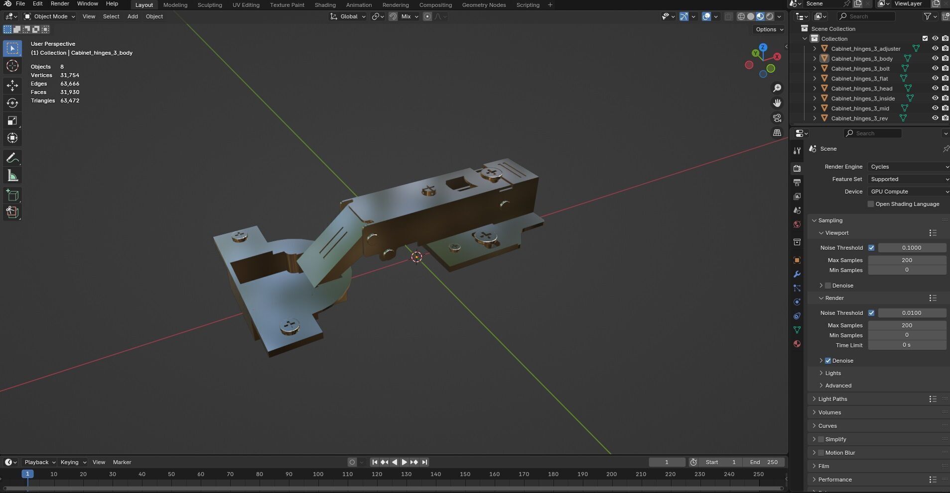 Cabinet Hinges CG3 3D model_14