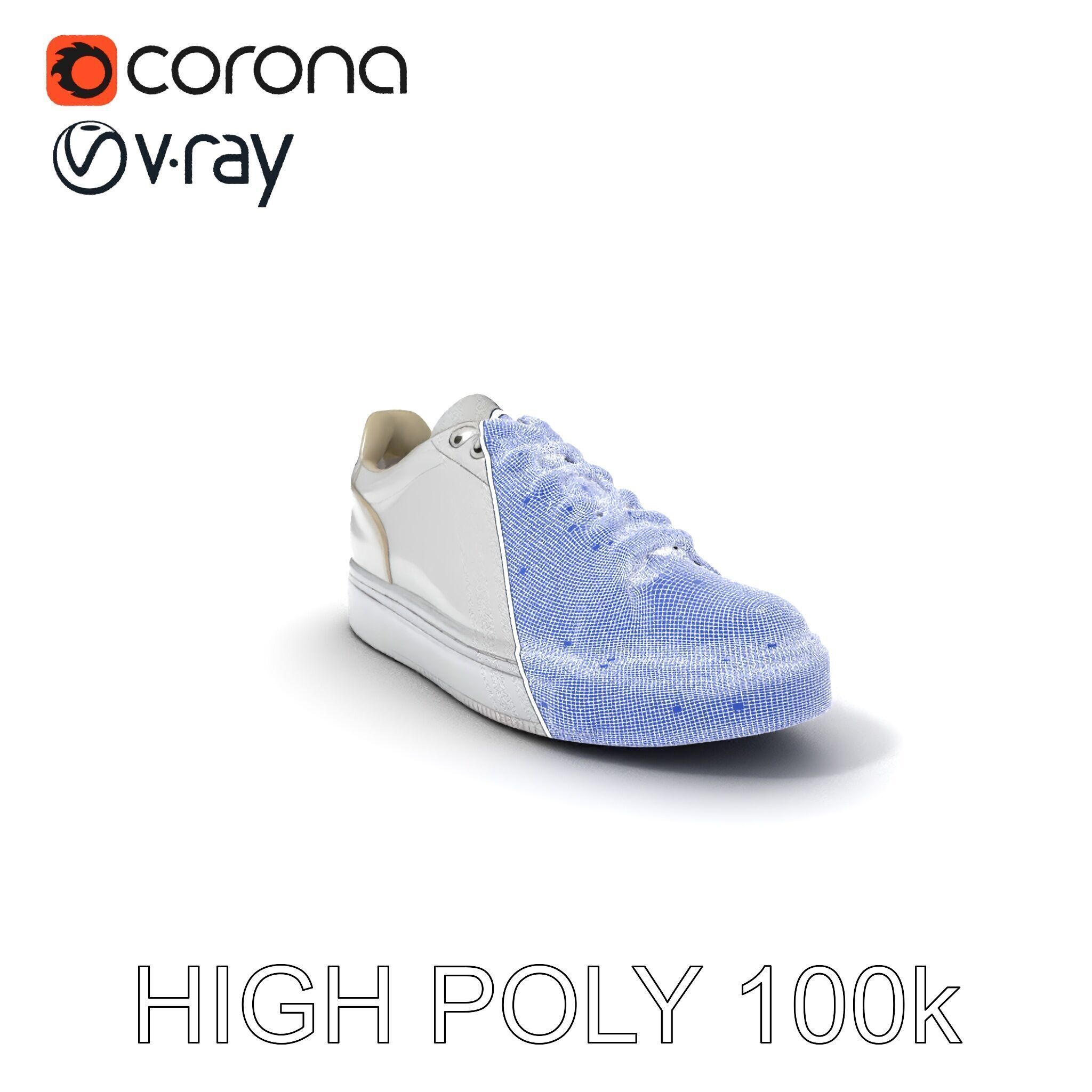 Realistic Sneaker Model Pack Low-poly 3D model_4