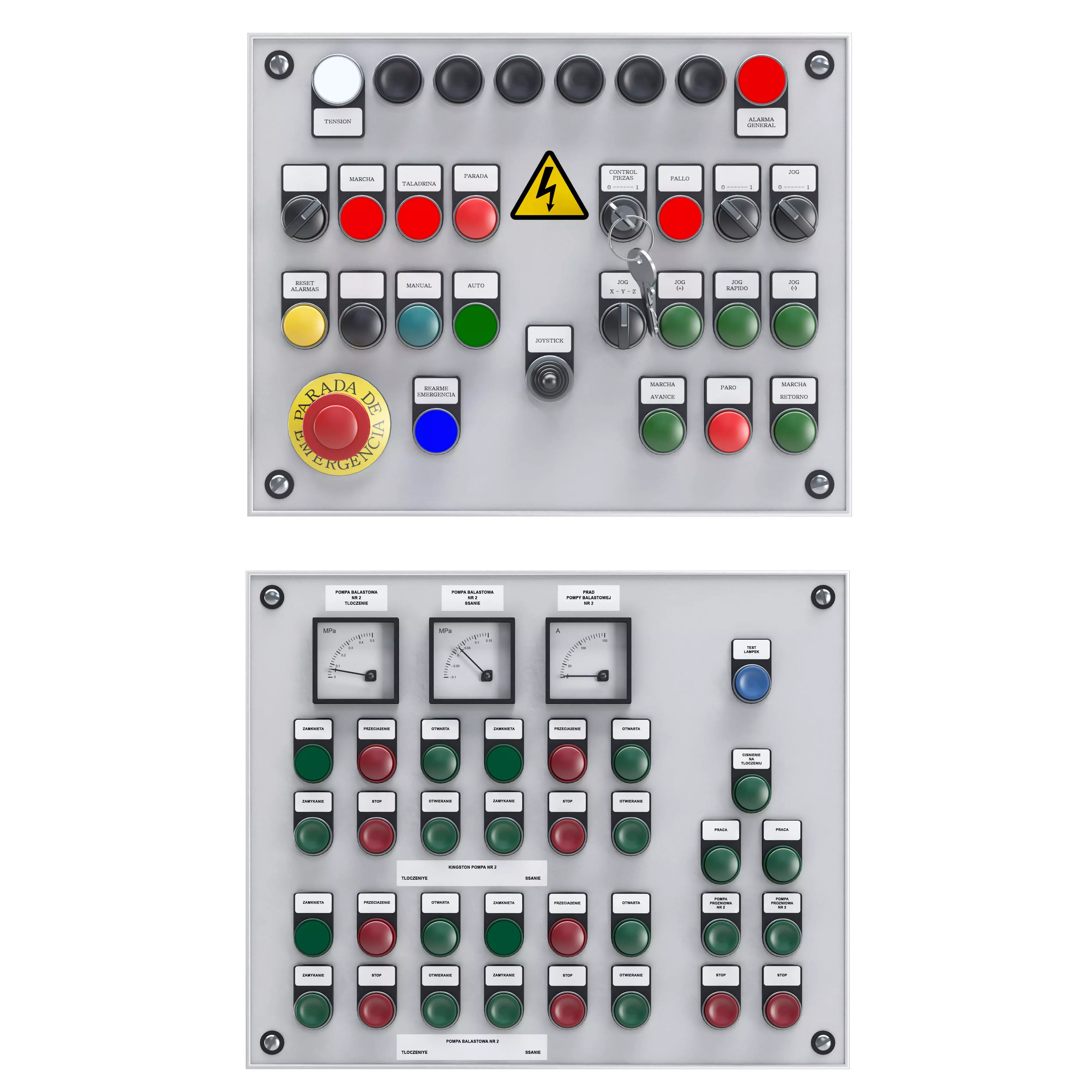 Lots buttons control panels 03-04 Free 3D model_0