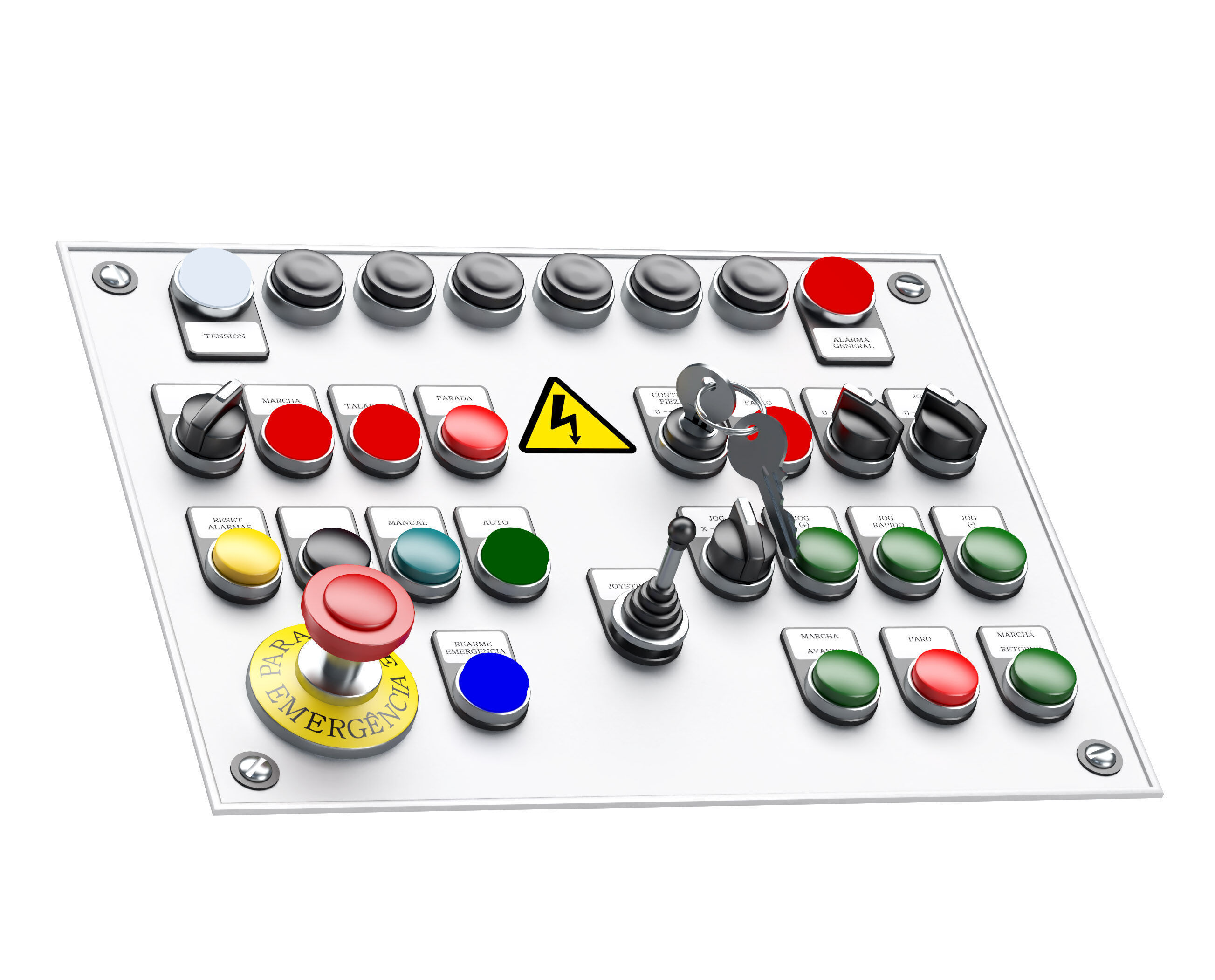 Lots buttons control panels 03-04 Free 3D model_2