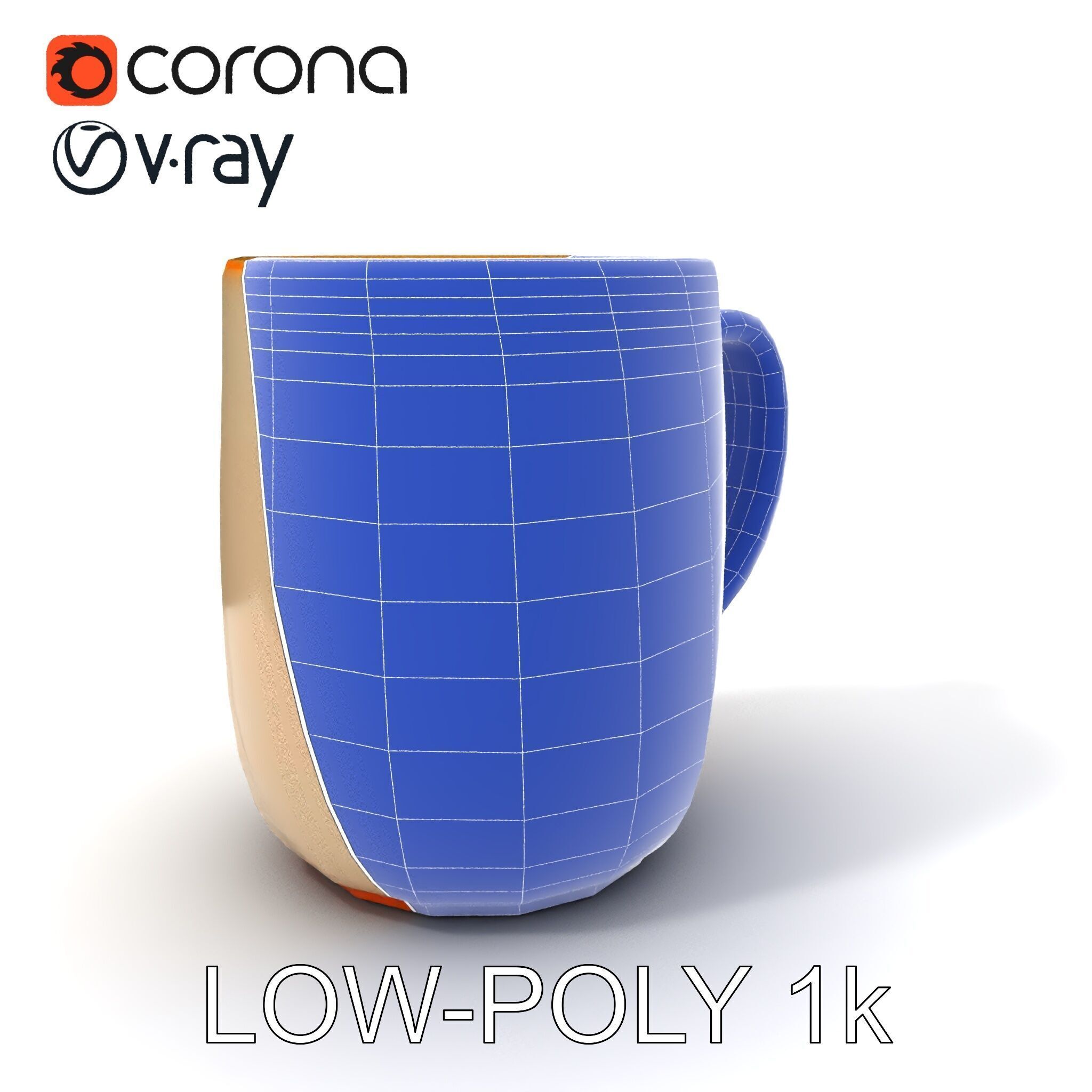 Ceramic Mug Model Pack for Realistic Design Low-poly 3D model_24
