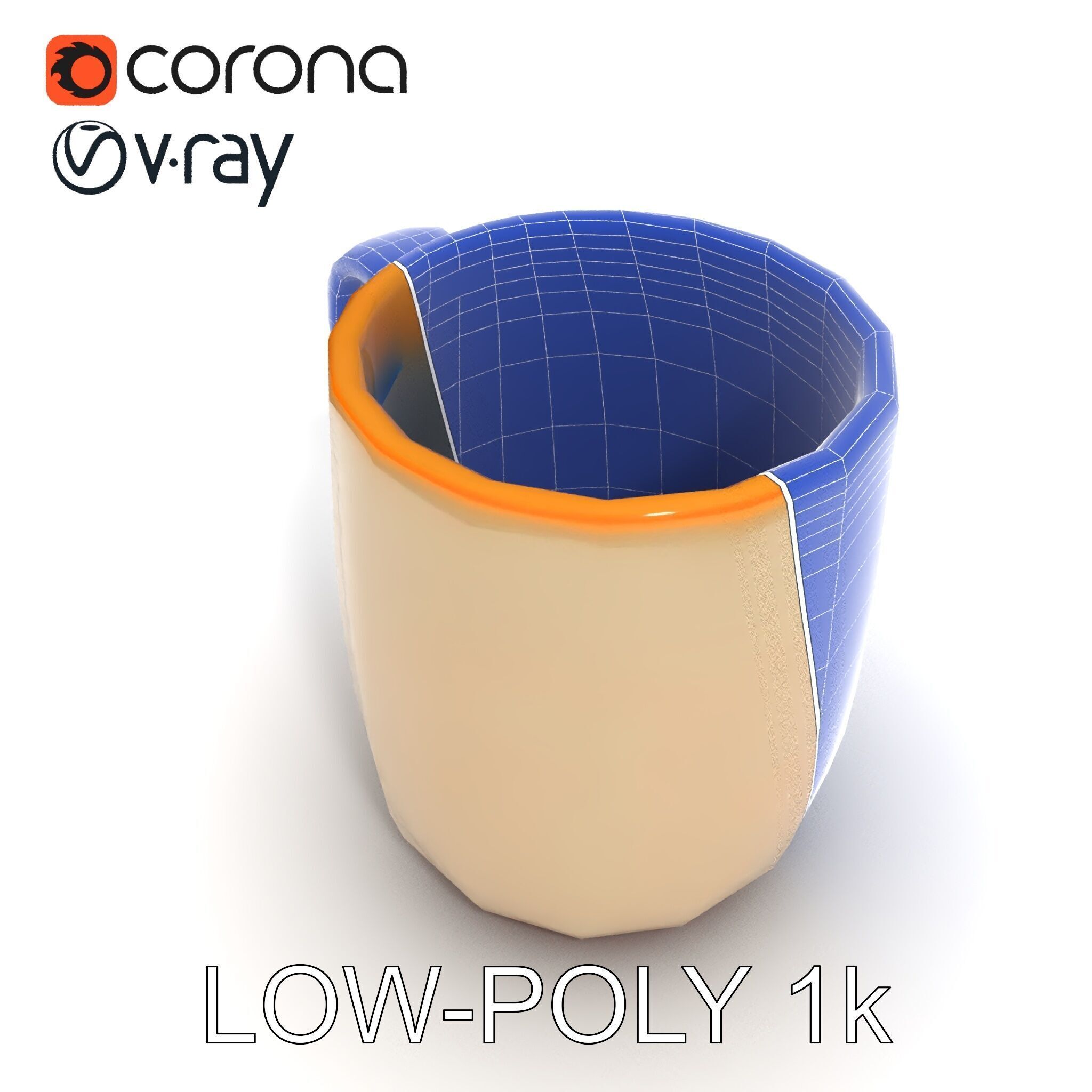 Ceramic Mug Model Pack for Realistic Design Low-poly 3D model_26
