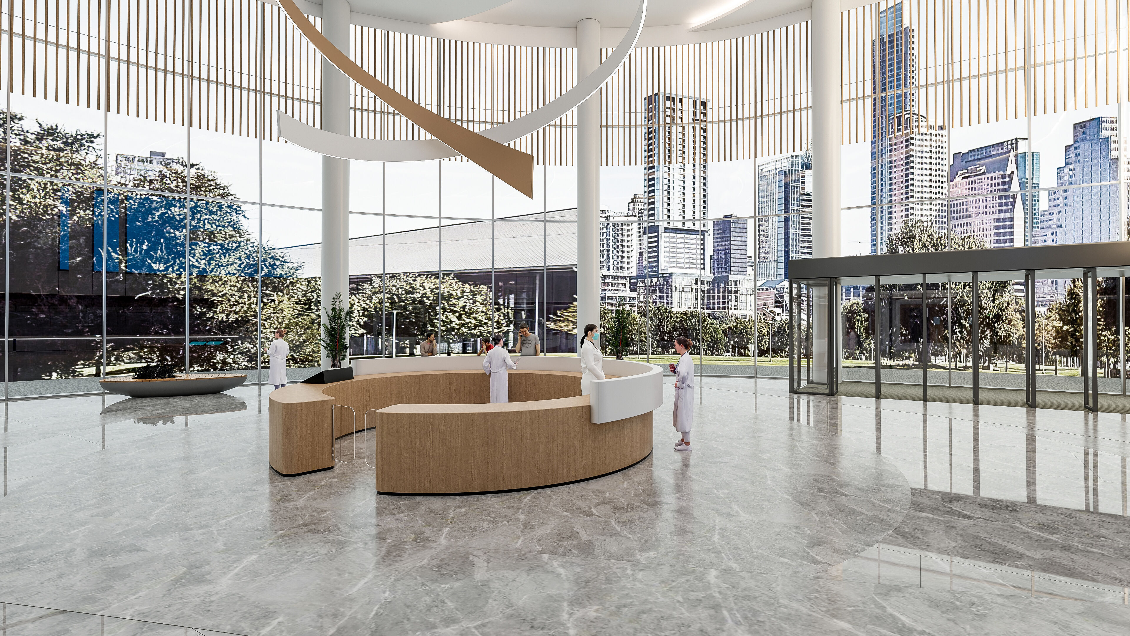 Hospital lobby reception hall 21 3D model_7