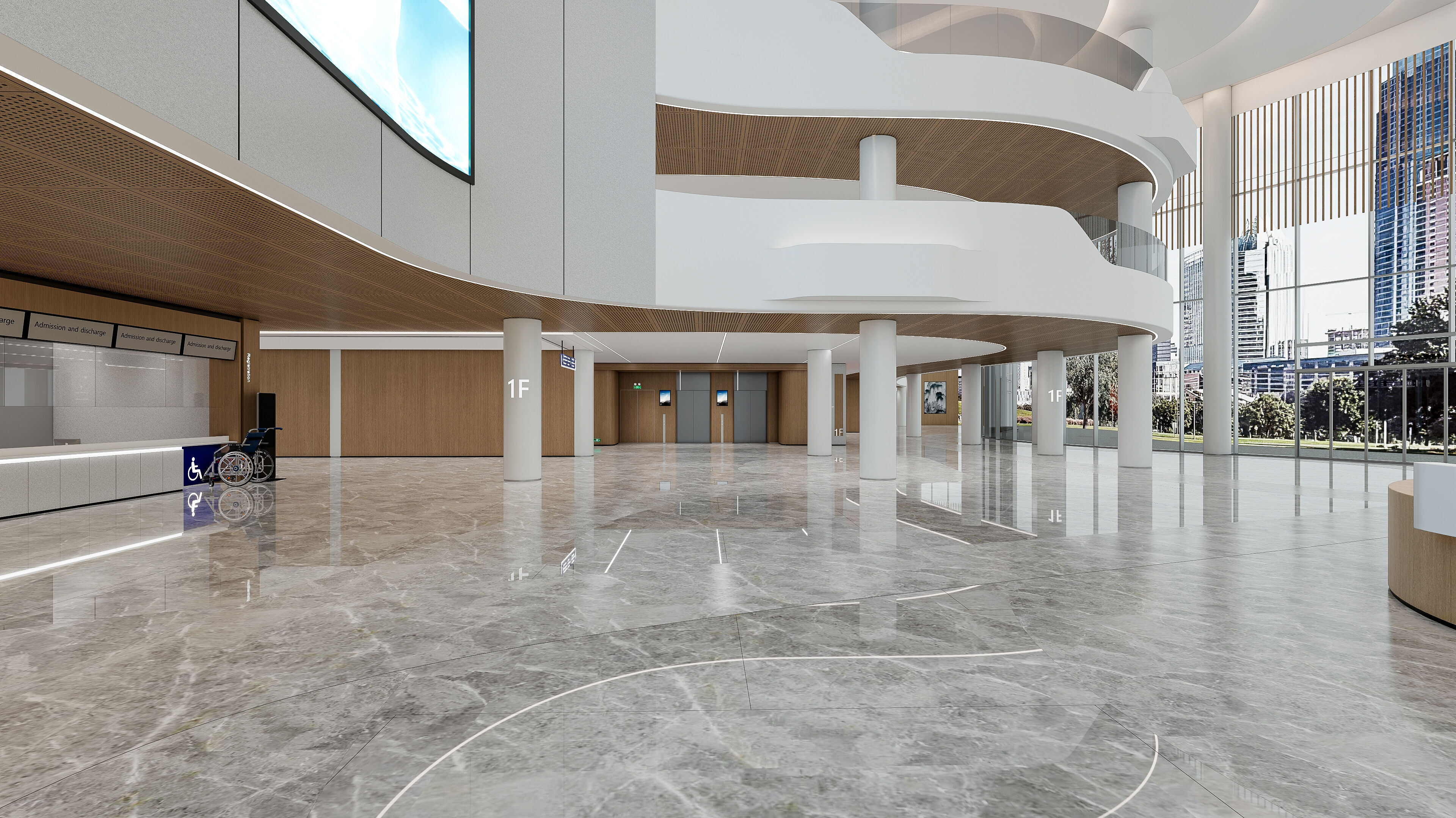 Hospital lobby reception hall 21 3D model_29