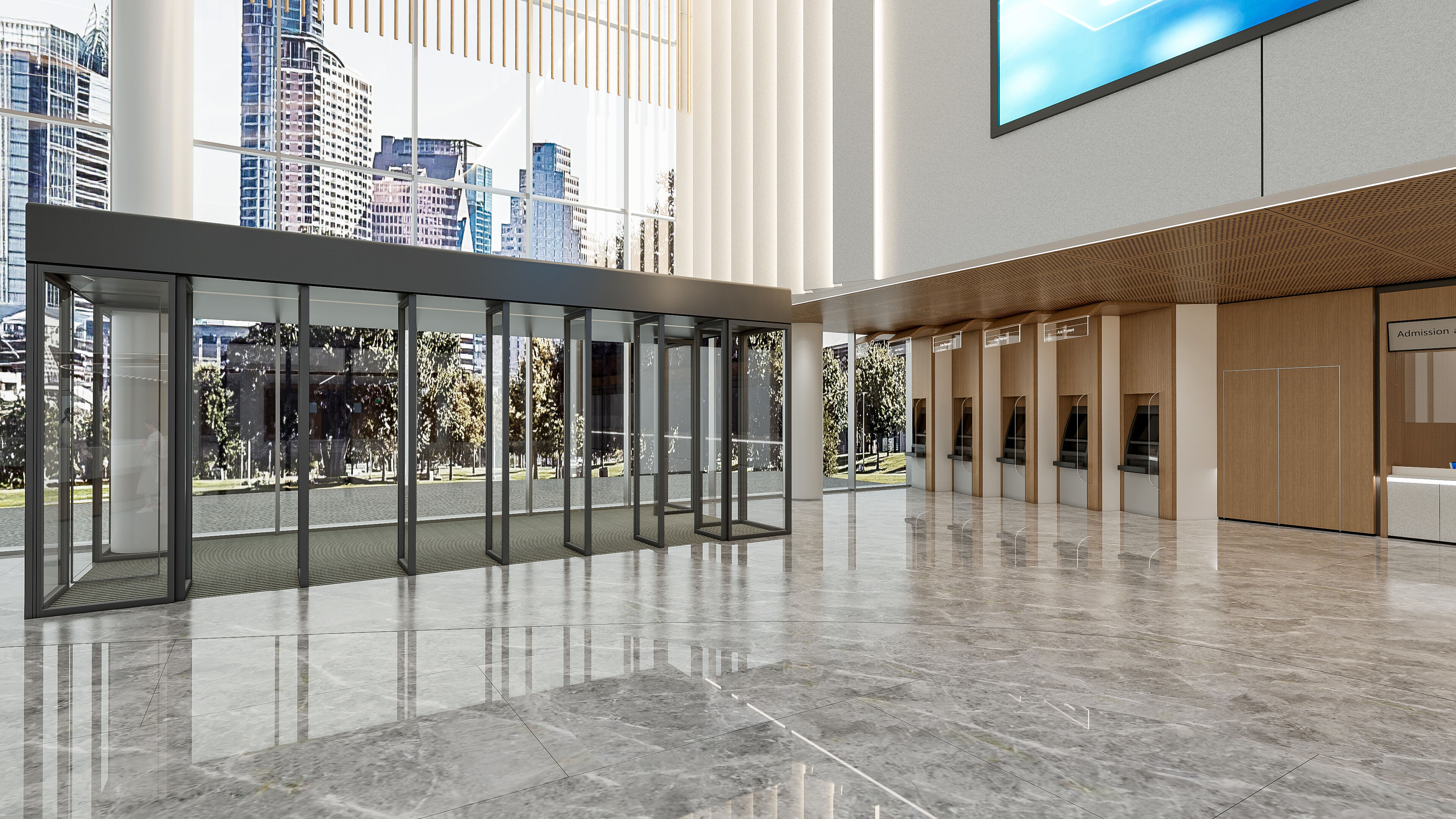 Hospital lobby reception hall 21 3D model_14