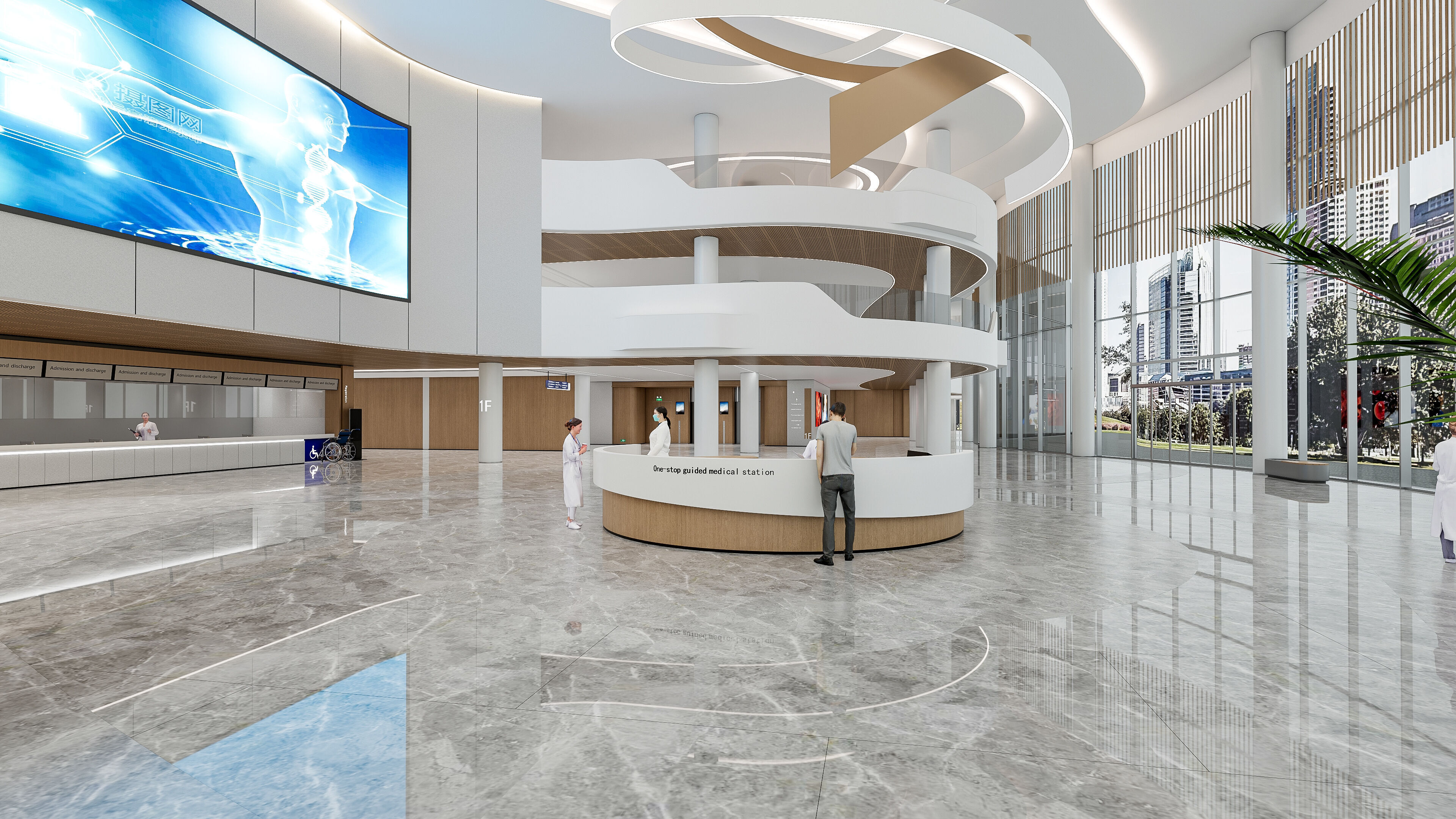 Hospital lobby reception hall 21 3D model_5