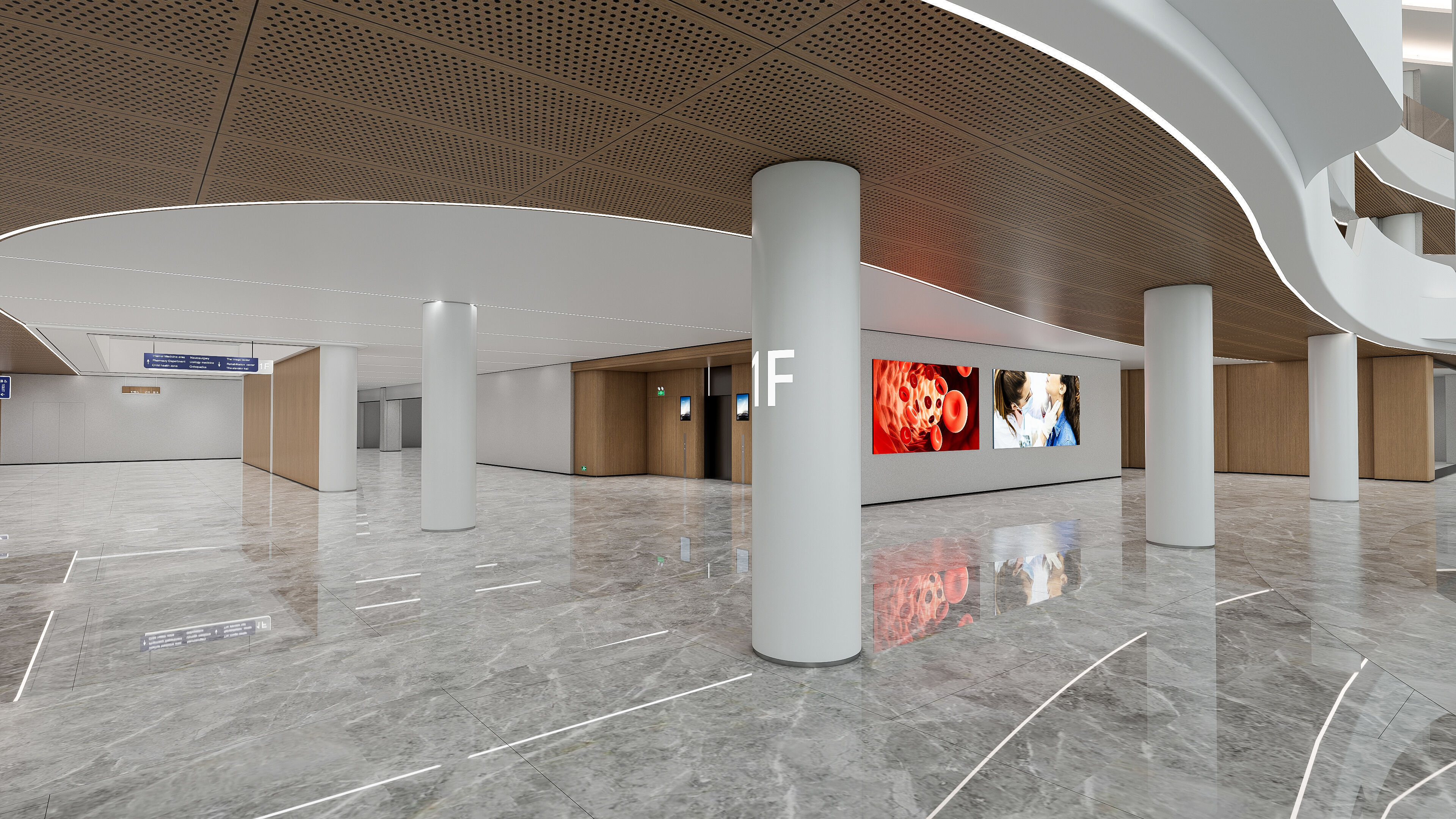 Hospital lobby reception hall 21 3D model_8