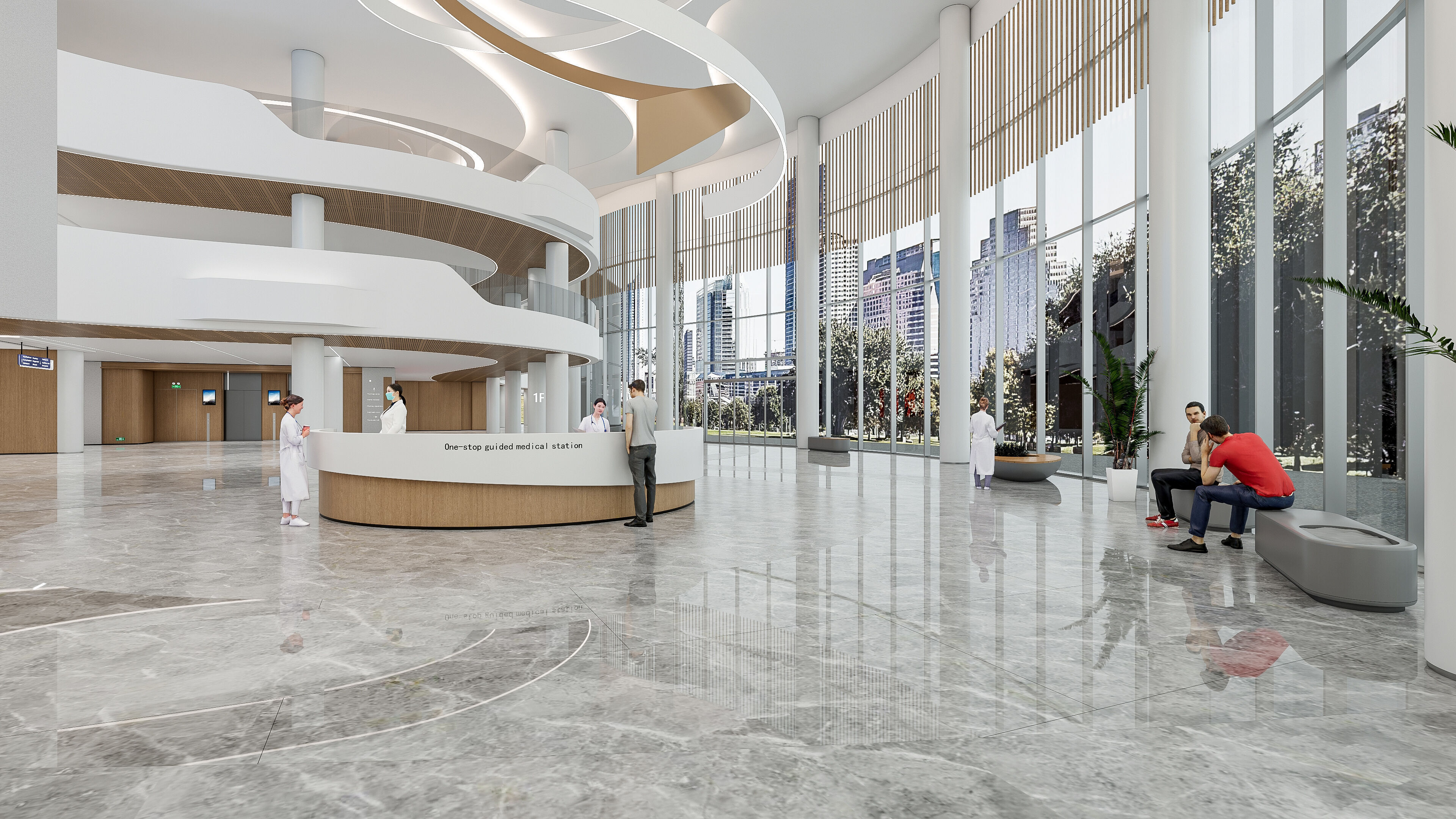 Hospital lobby reception hall 21 3D model_4