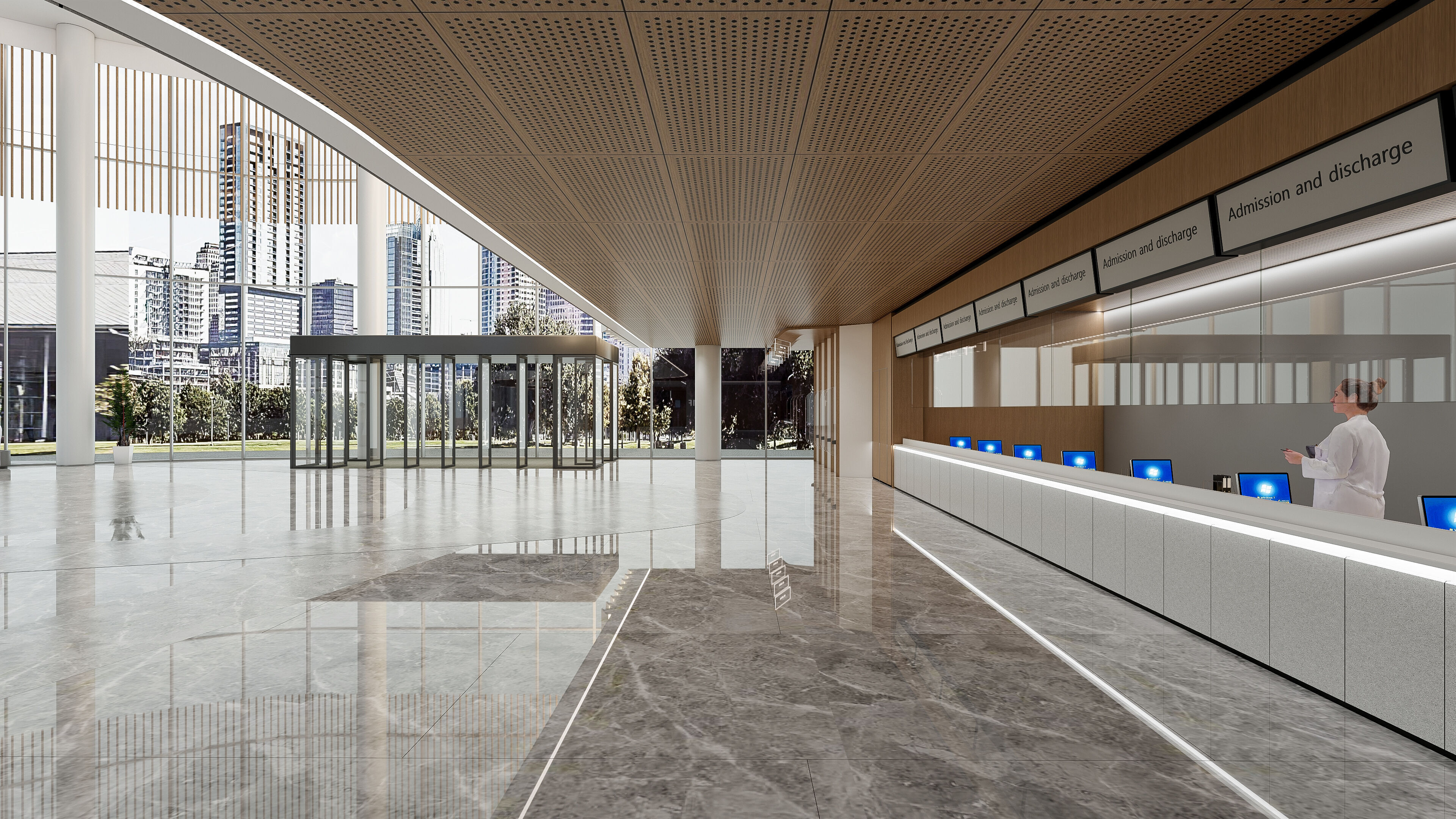 Hospital lobby reception hall 21 3D model_15