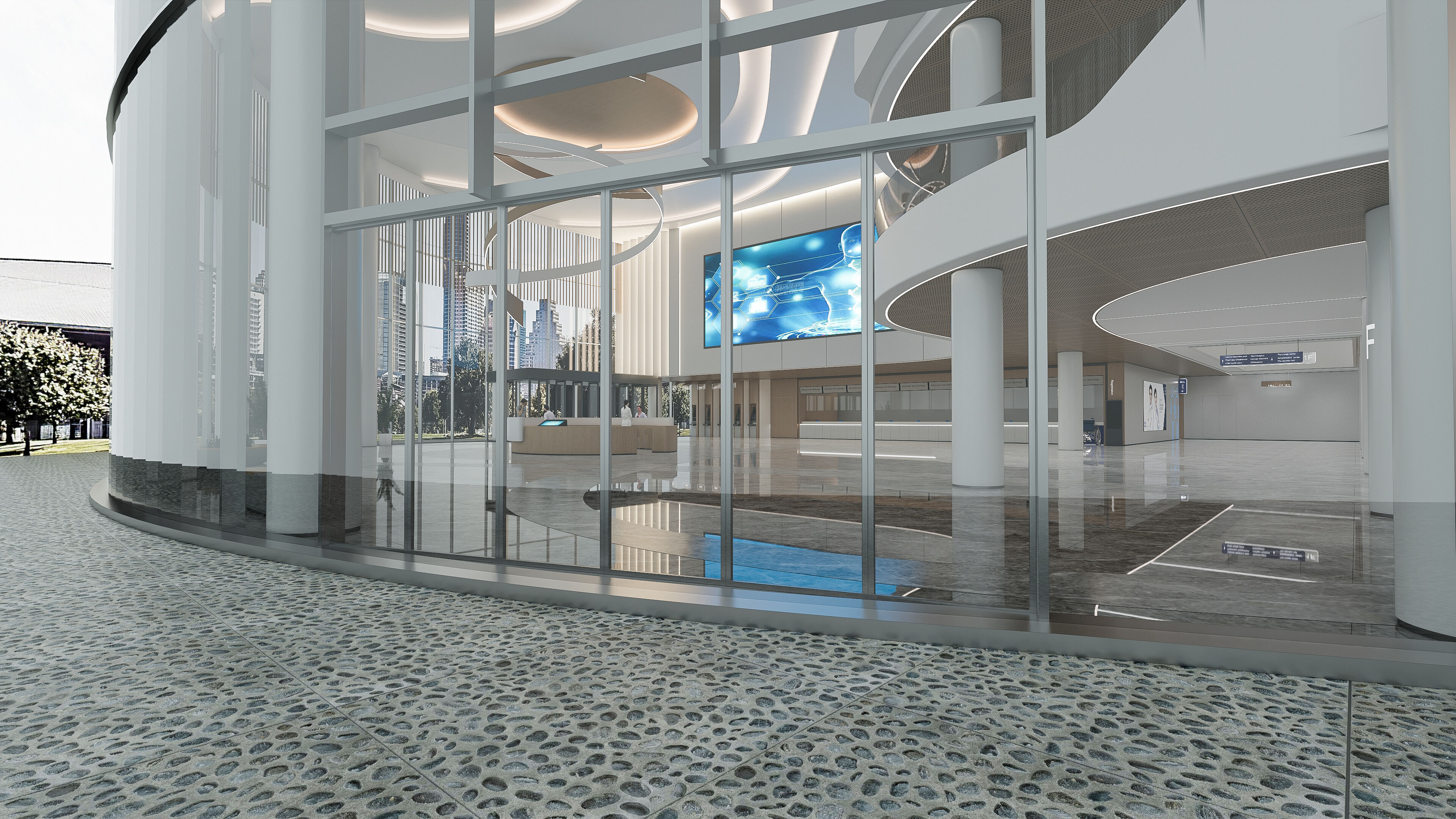 Hospital lobby reception hall 21 3D model_9
