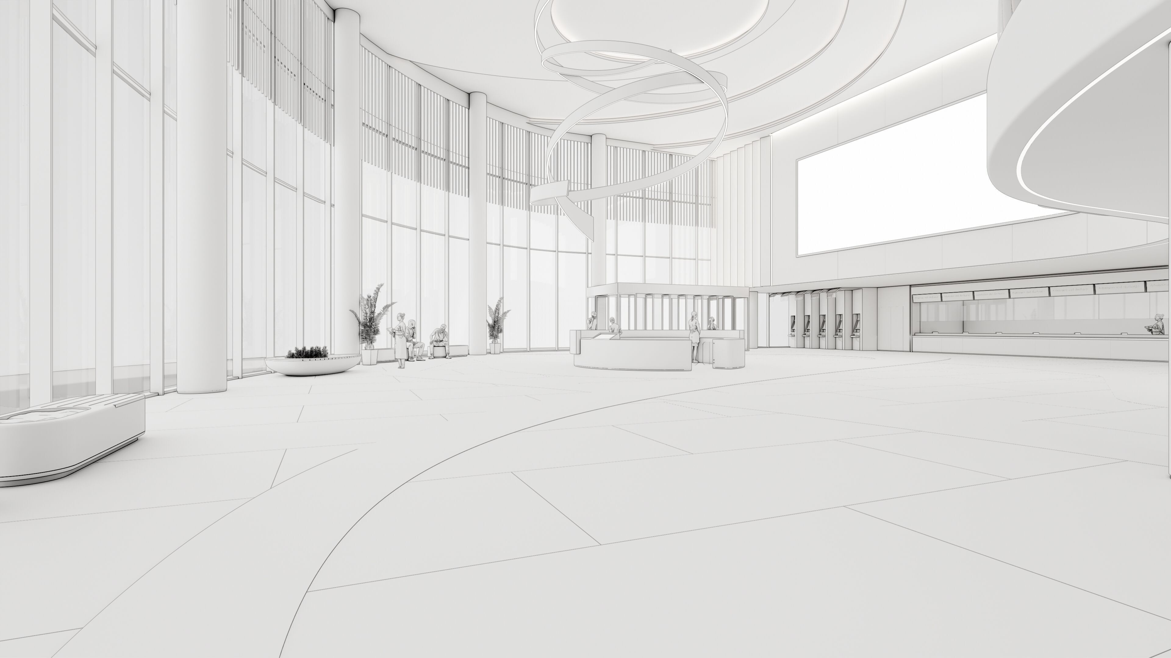 Hospital lobby reception hall 21 3D model_32