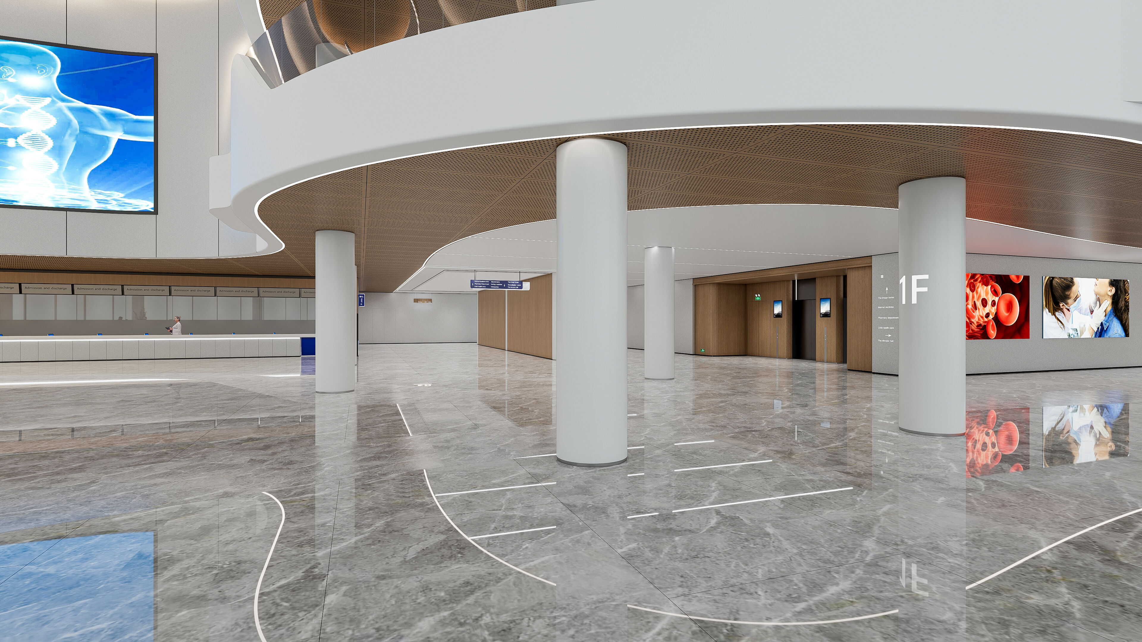 Hospital lobby reception hall 21 3D model_11