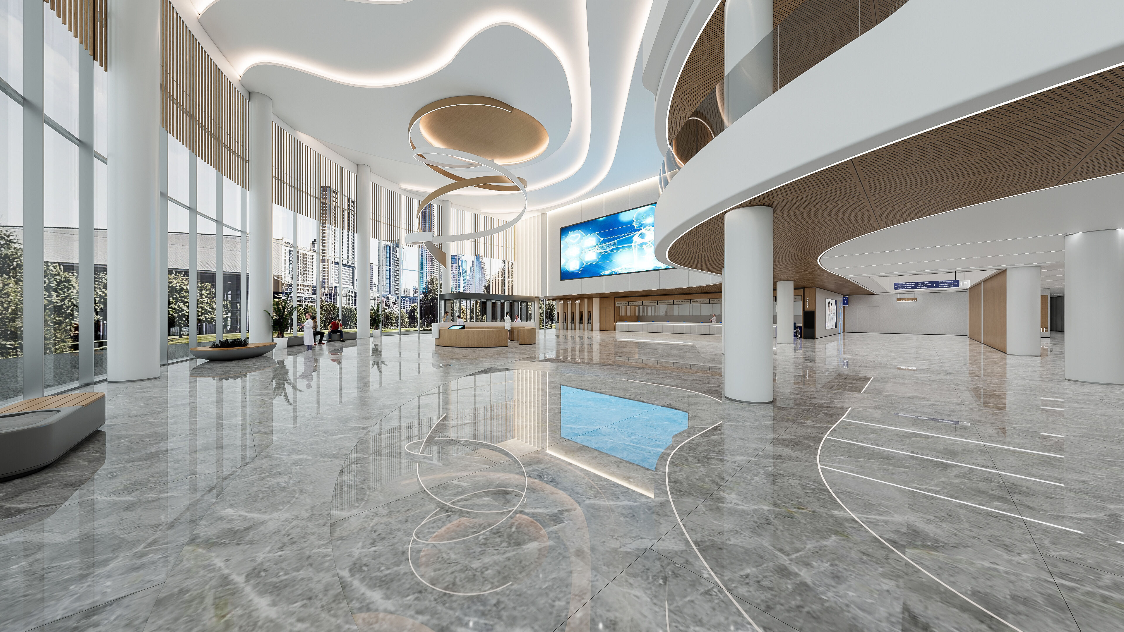 Hospital lobby reception hall 21 3D model_10