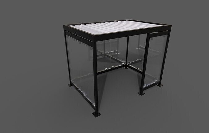 Bus Station Low-poly 3D model