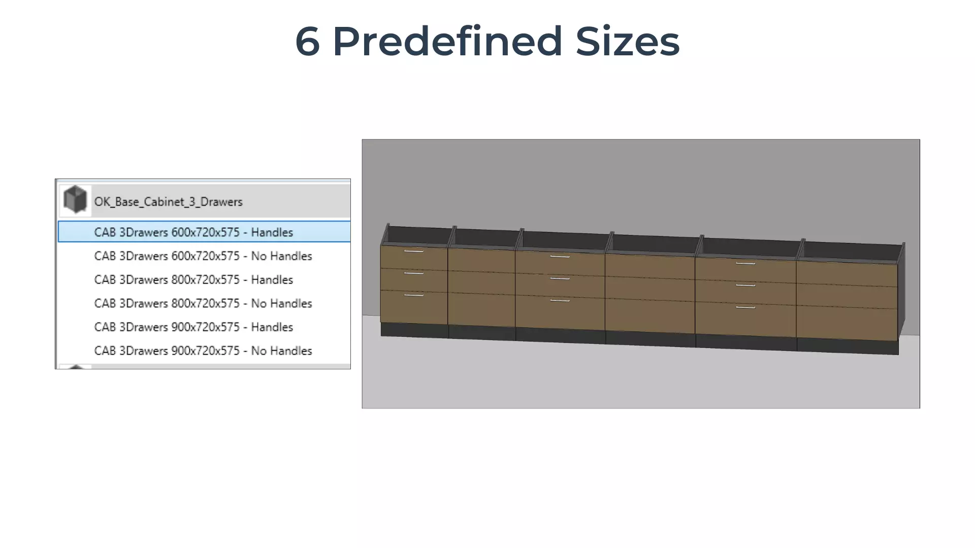 3-DRAWER BASE Cabinet Revit Family UK Parametric 3D model_1