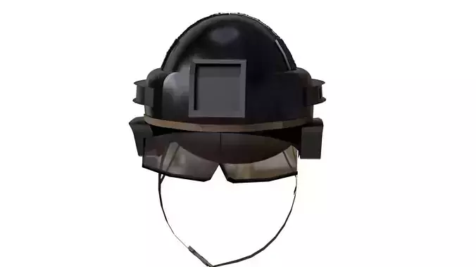 Futuristic Combat Helmet with Goggles and Headlamp 