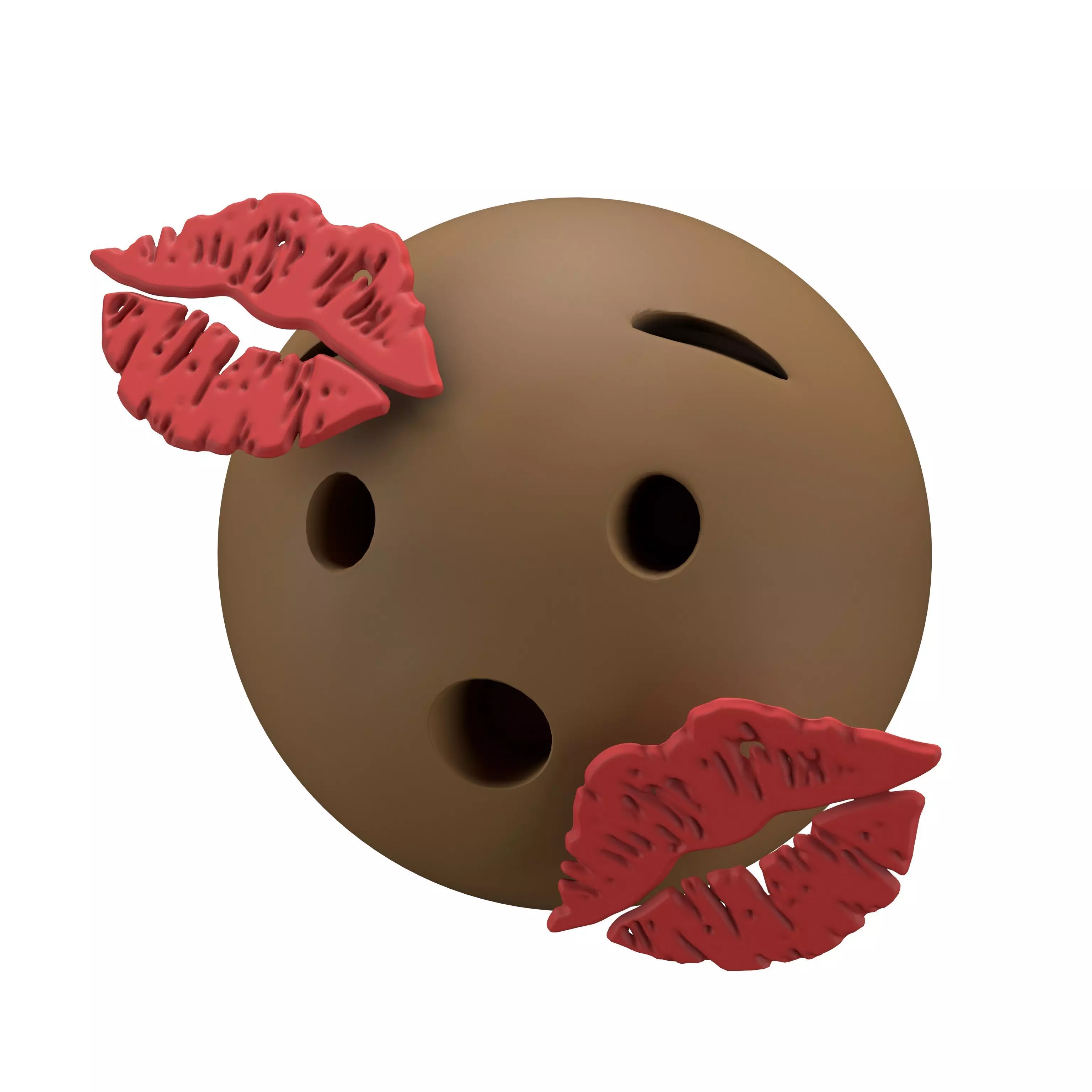 Hushed Face With Kiss Mark v1 003 Low-poly 3D model