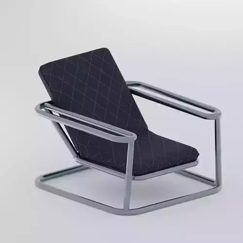 Modern chair made of metal and fabric