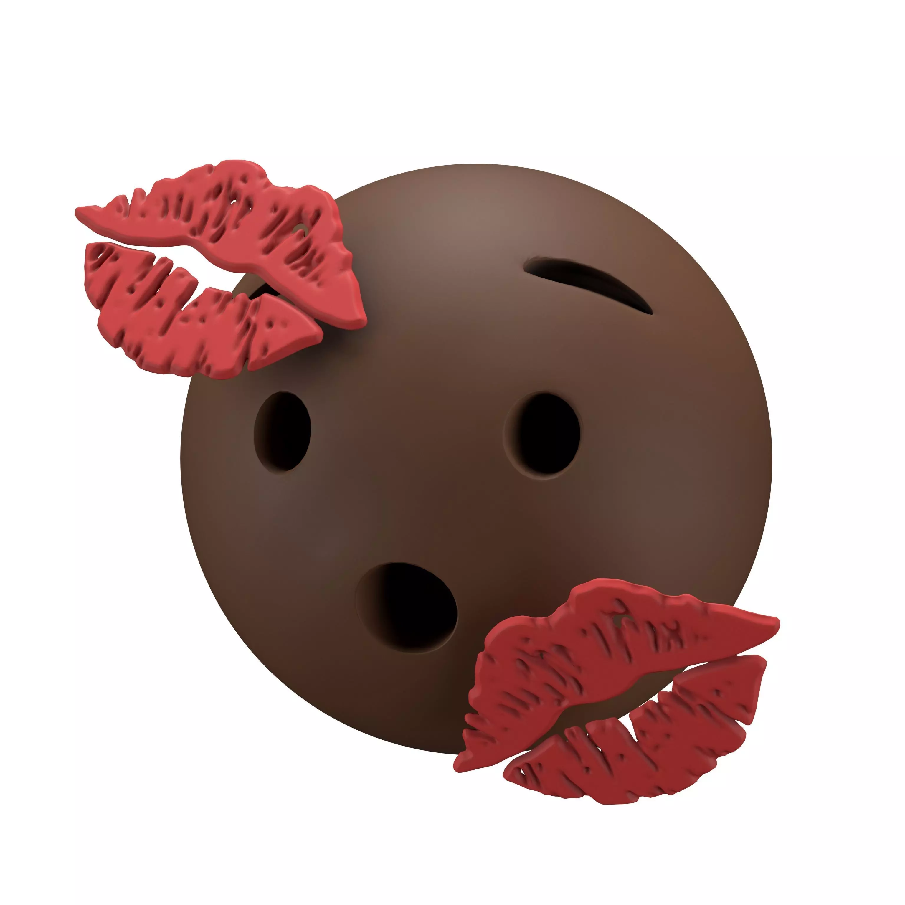 Hushed Face With Kiss Mark v1 004 Low-poly 3D model