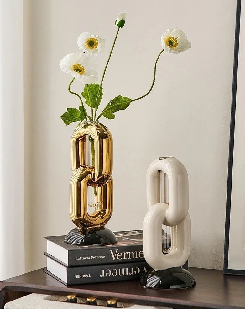 Modern Chain Flower Vase  3D print model_3