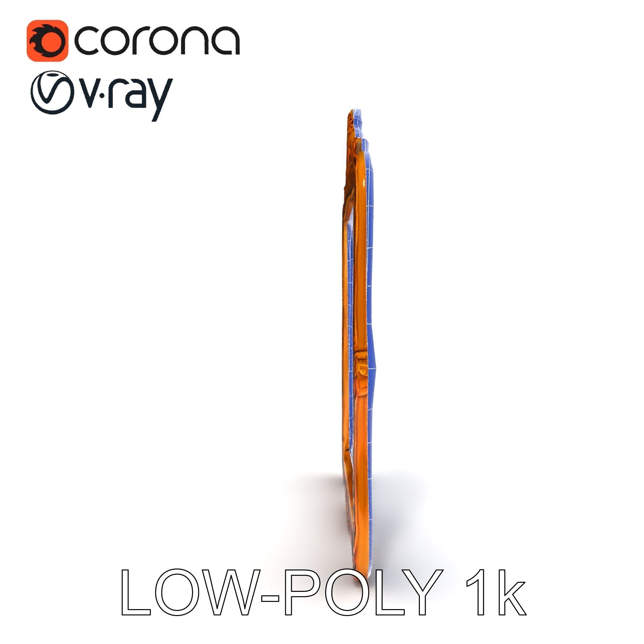 Baroque Ornate Mirror Frame Model Pack Low-poly 3D model_22