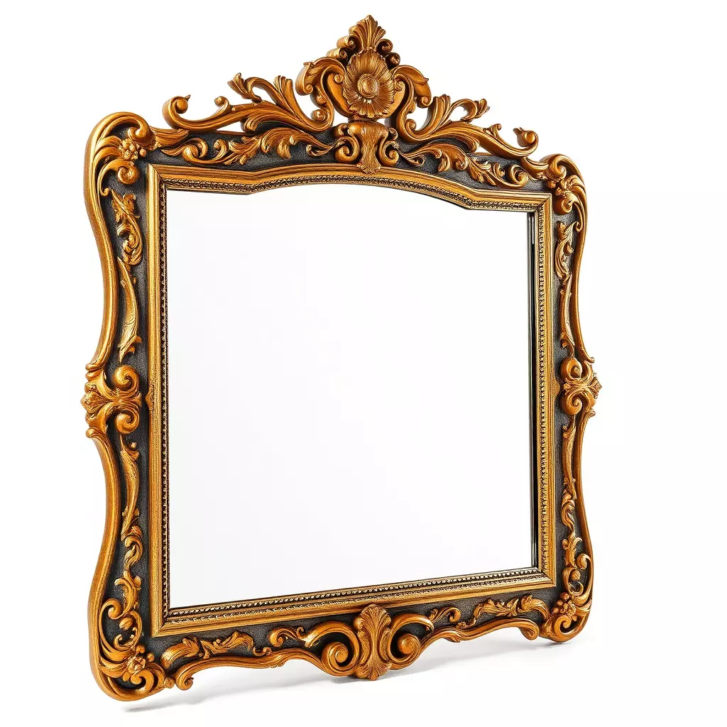 Baroque Ornate Mirror Frame Model Pack Low-poly 3D model_0