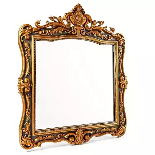 Baroque Ornate Mirror Frame Model Pack