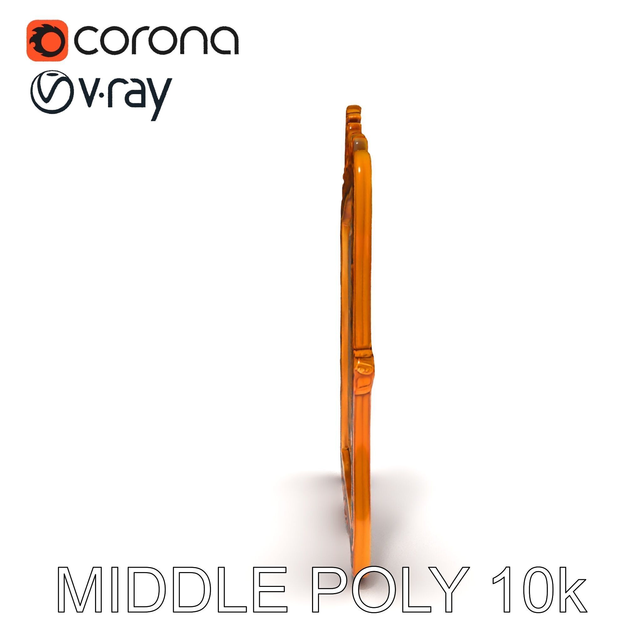 Baroque Ornate Mirror Frame Model Pack Low-poly 3D model_27