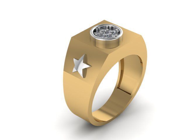 Men Diamond Ring  3D print model_7